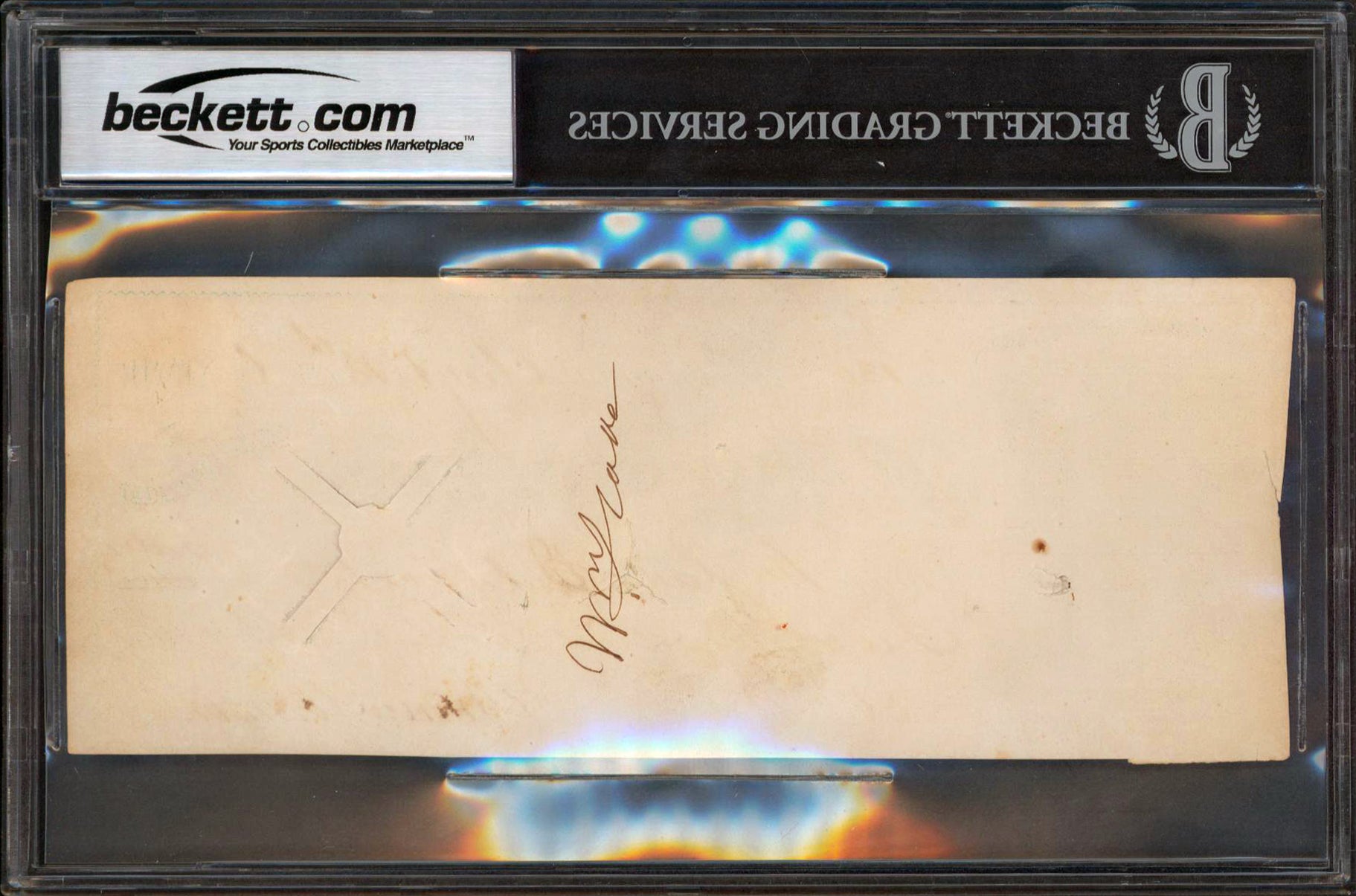 Andrew Johnson Signed 3.25x8.25 1866 Check Auto Graded Mint 9! BAS Slabbed