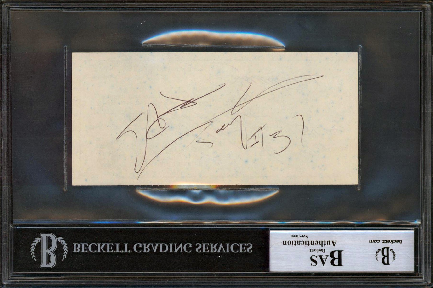 Bears Walter Payton & Eddie Payton "Sweetness" Signed 2.75x6 Check BAS Slabbed
