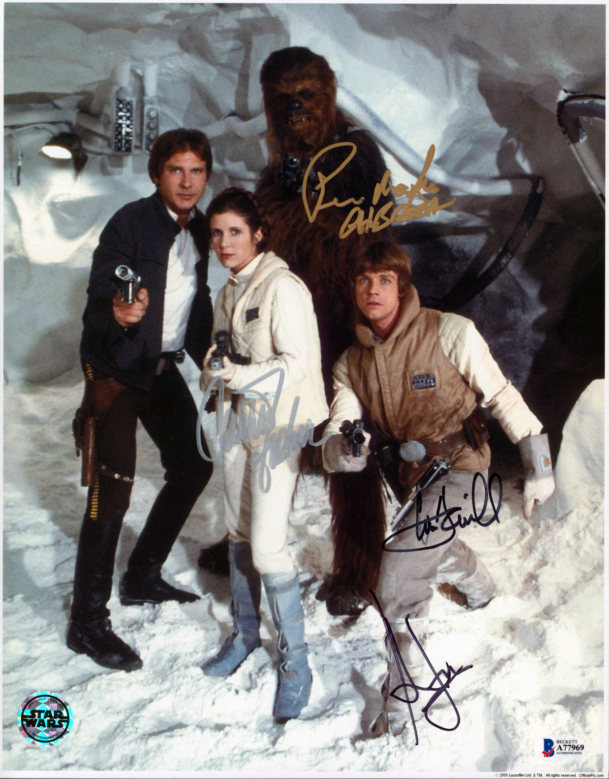 Star Wars (4) Ford, Fisher, Hamill & Mayhew Signed 11x14 Photo BAS #A77969