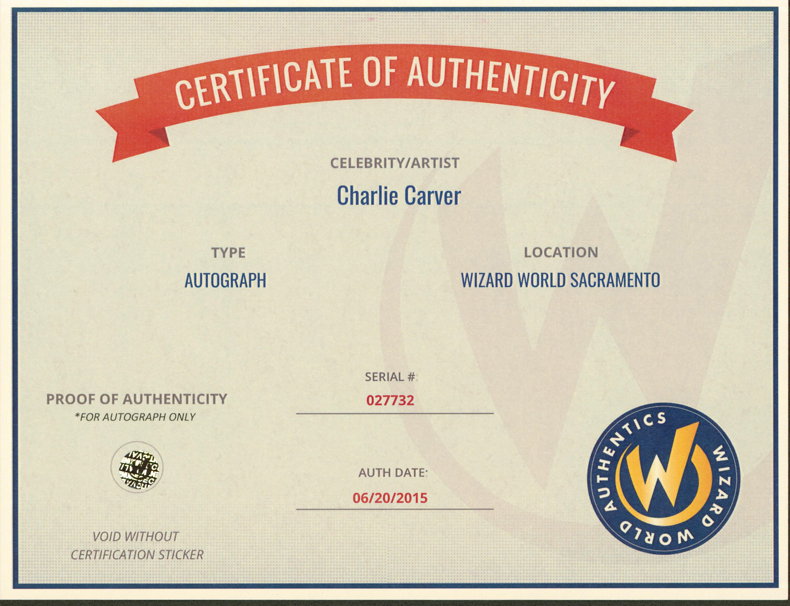 Charlie Carver Teen Wolf Authentic Signed 8x10 Photo Autographed Wizard World 2