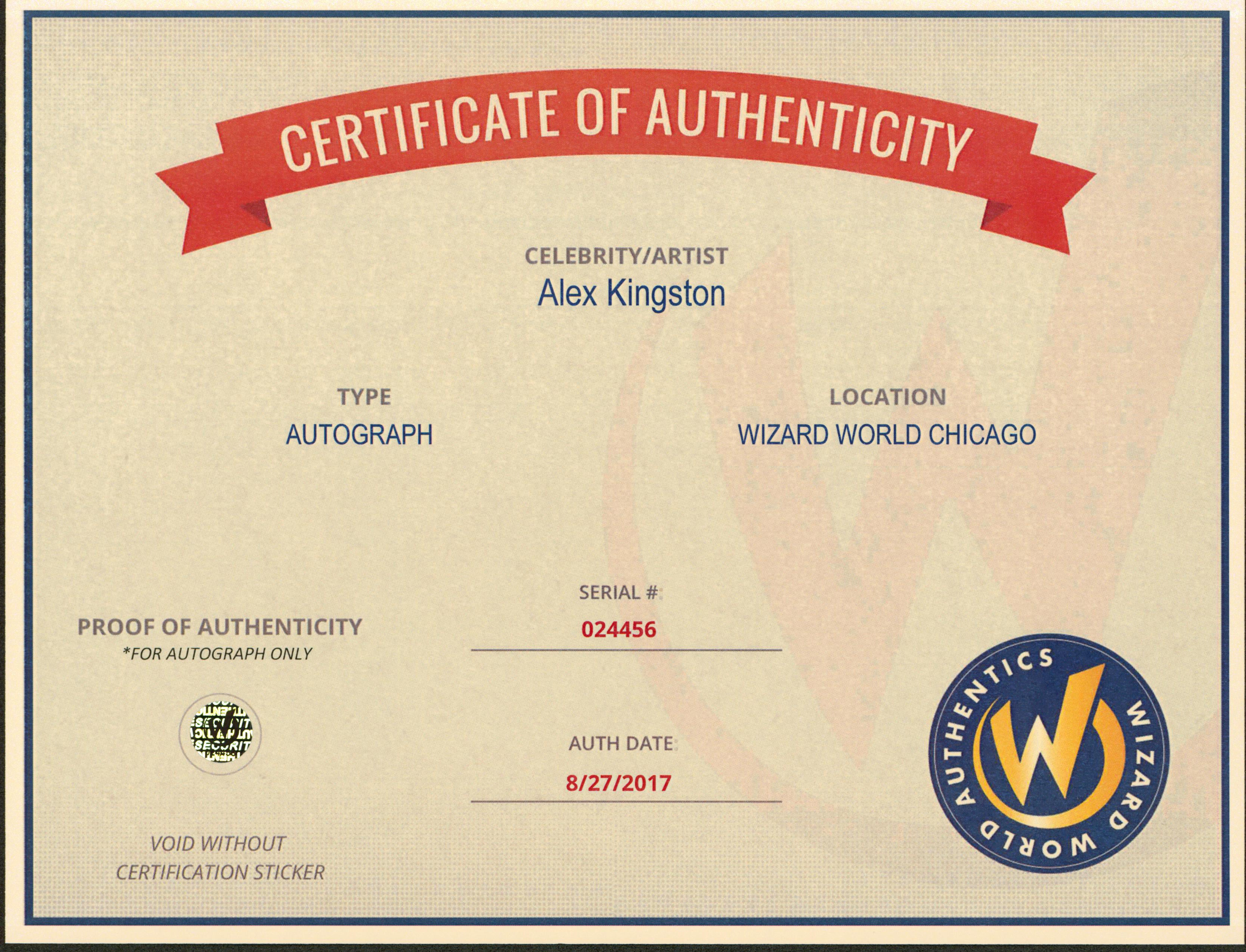 Alex Kingston Doctor Who Authentic Signed 8x10 Photo Autographed Wizard World 2