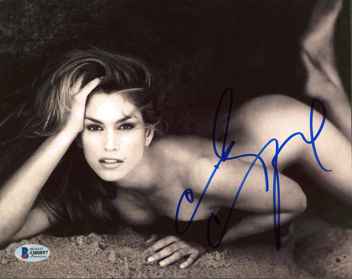 Cindy Crawford Model Authentic Signed 8x10 Sexy Photo Autographed BAS #Q80897