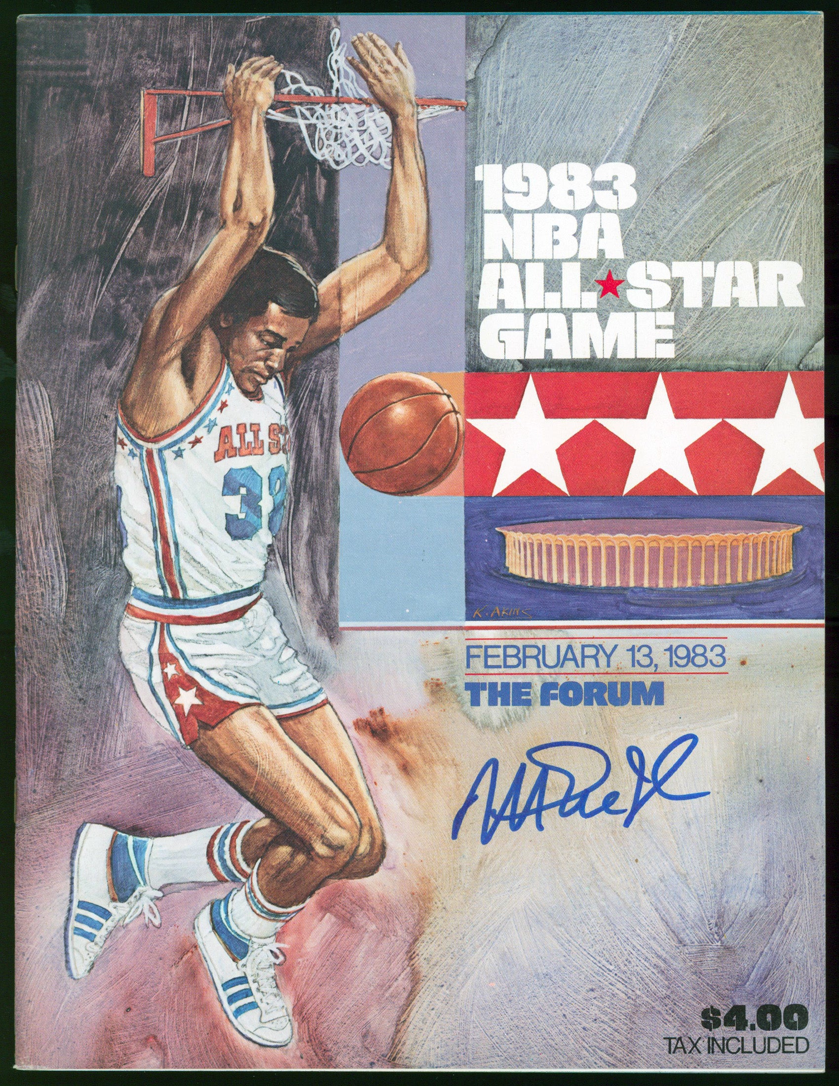 Lakers Magic Johnson Signed 1983 NBA All-Star Game Program BAS Wit #WP81372
