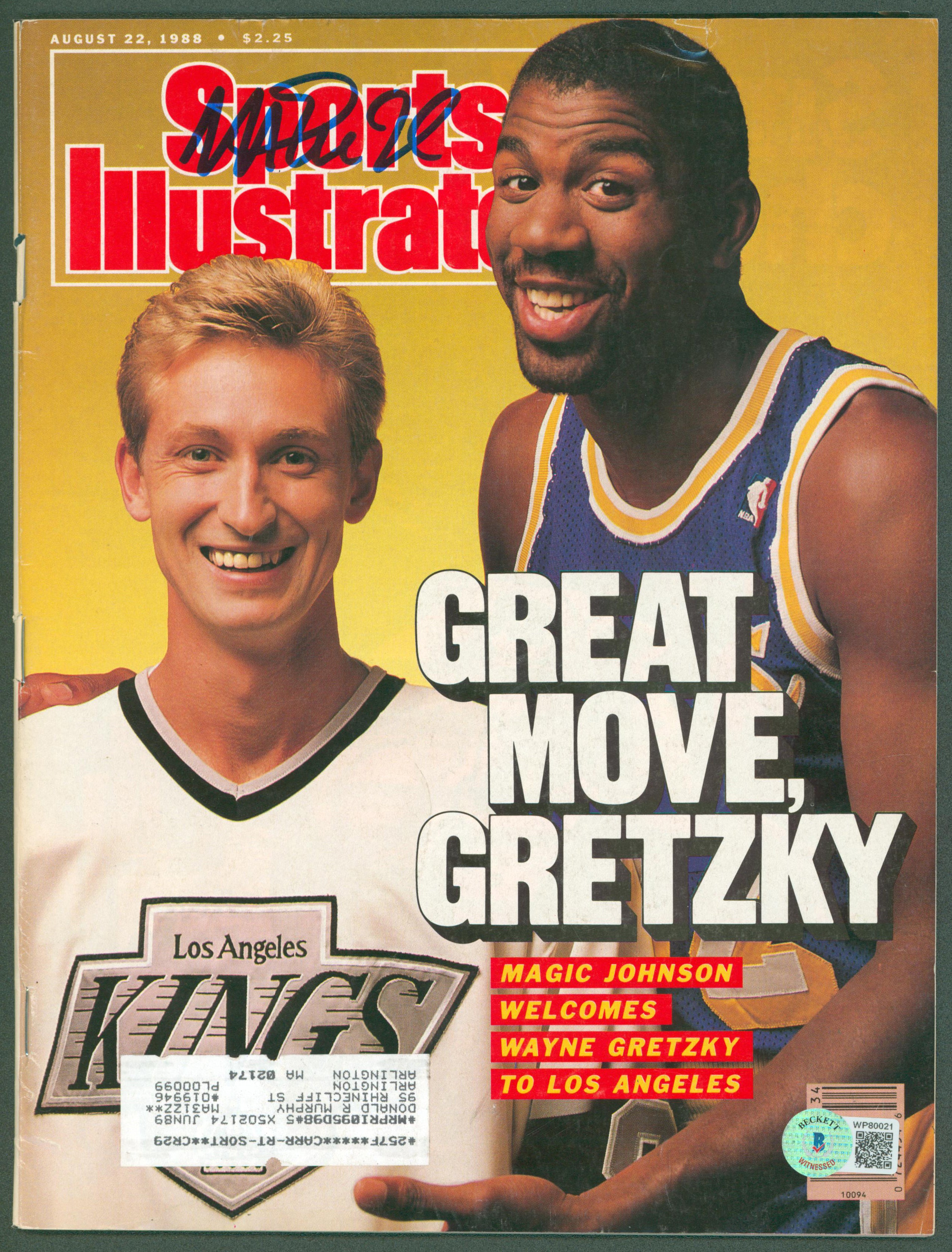 Lakers Magic Johnson Signed August 1988 Sports Illustrated Magazine BAS #WP80021