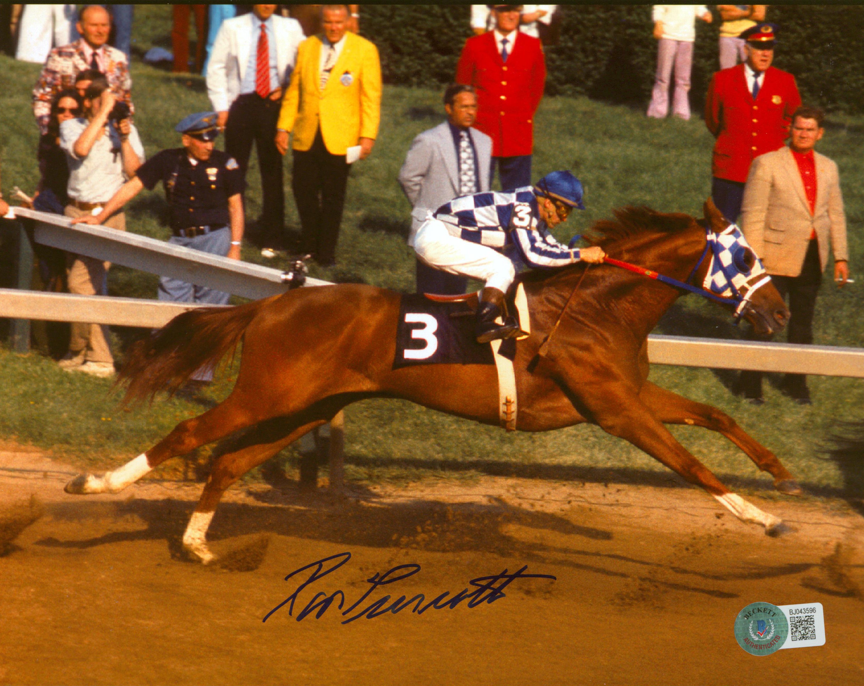 Ron Turcotte Authentic Signed 8x10 Secretariat Horizontal Photo BAS #BJ043596