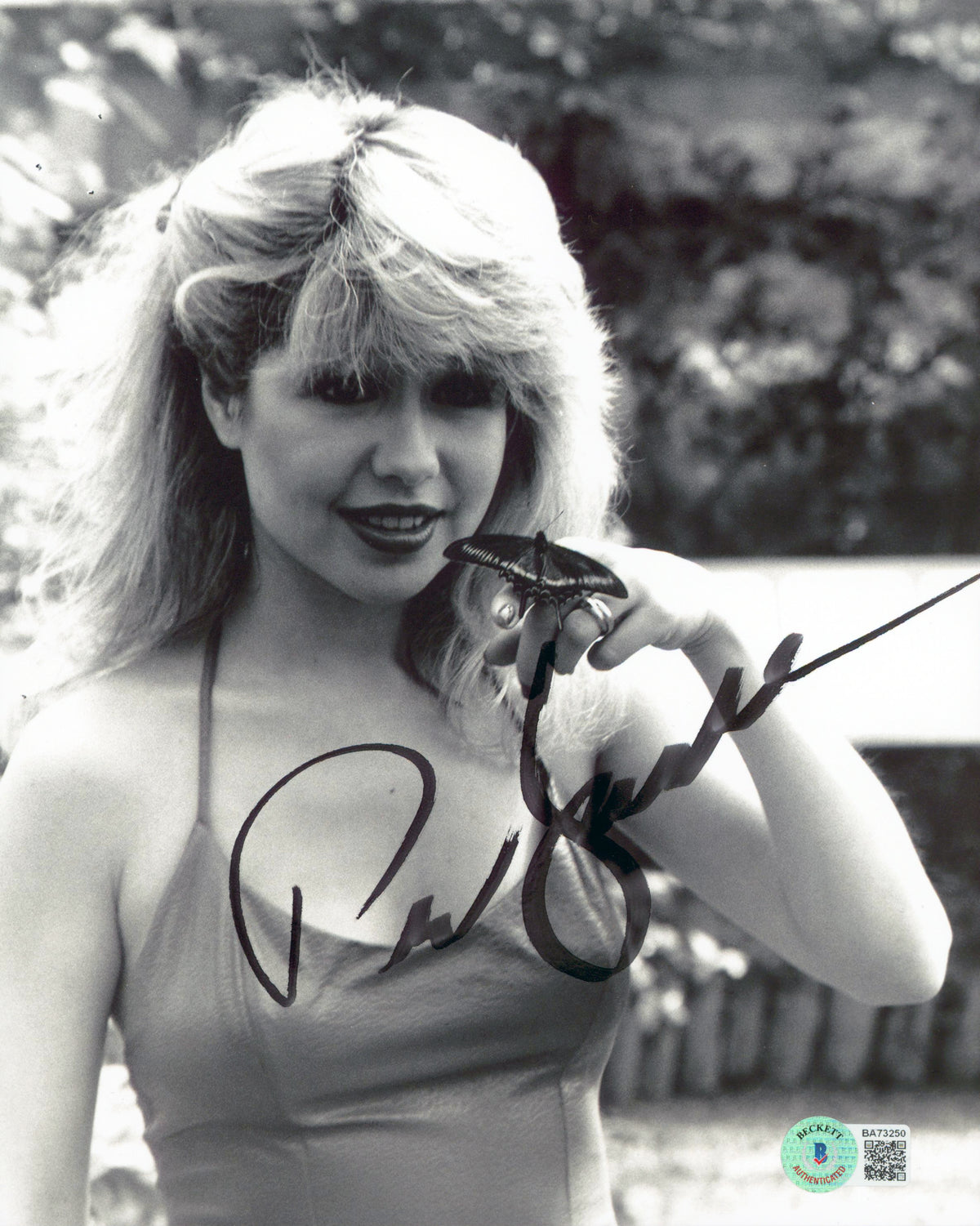 Pia Zadora Butterfly Authentic Signed 8x10 Black & White Photo BAS #BA73250