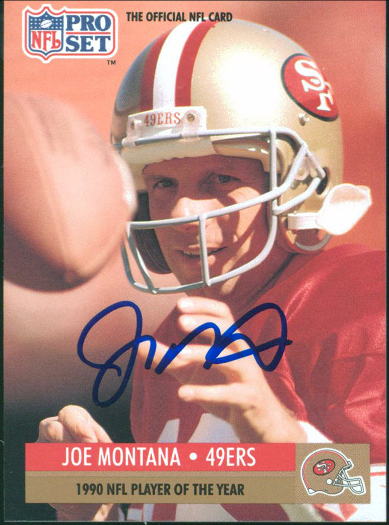 49ers Joe Montana Authentic Signed 1991 Pro Set #3 Card Autographed BAS #BB84984
