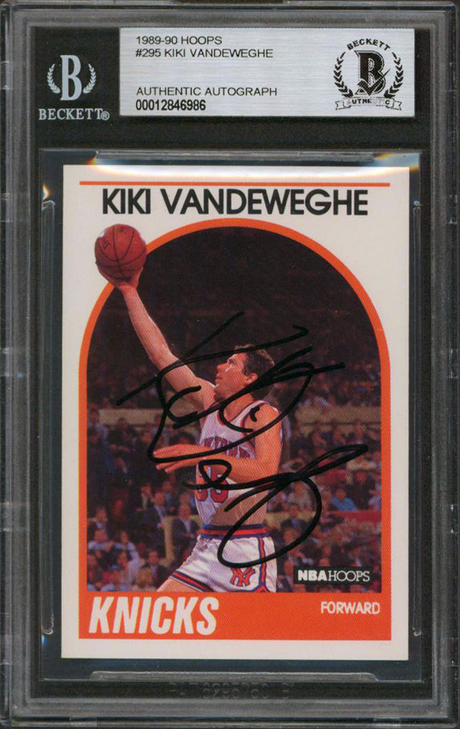 Knicks Kiki Vandeweghe Authentic Signed 1989 Hoops #295 Card BAS Slabbed