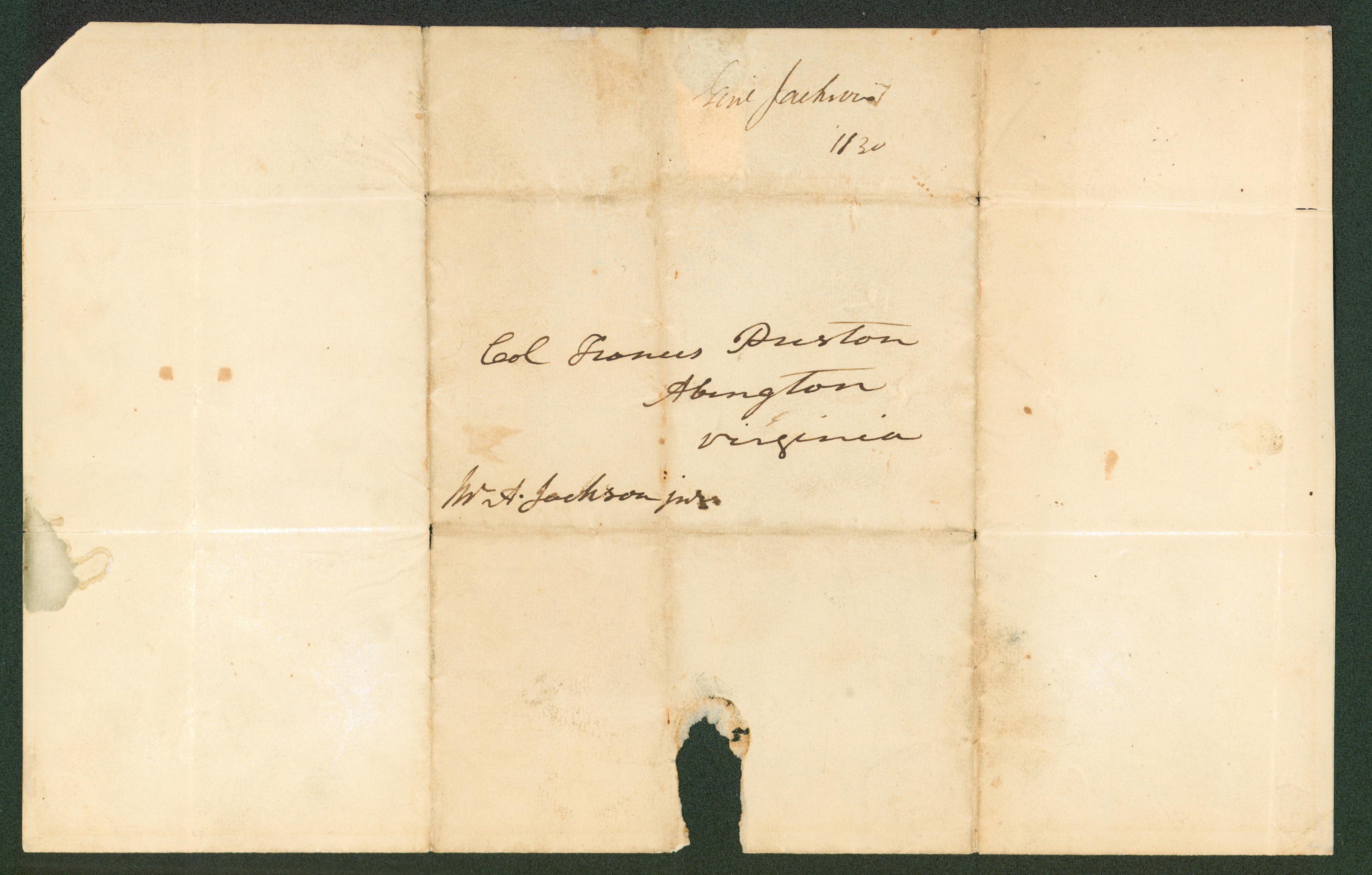 Andrew Jackson Authentic Signed 7.75x12.5 Free Frank Autographed BAS #AB14355
