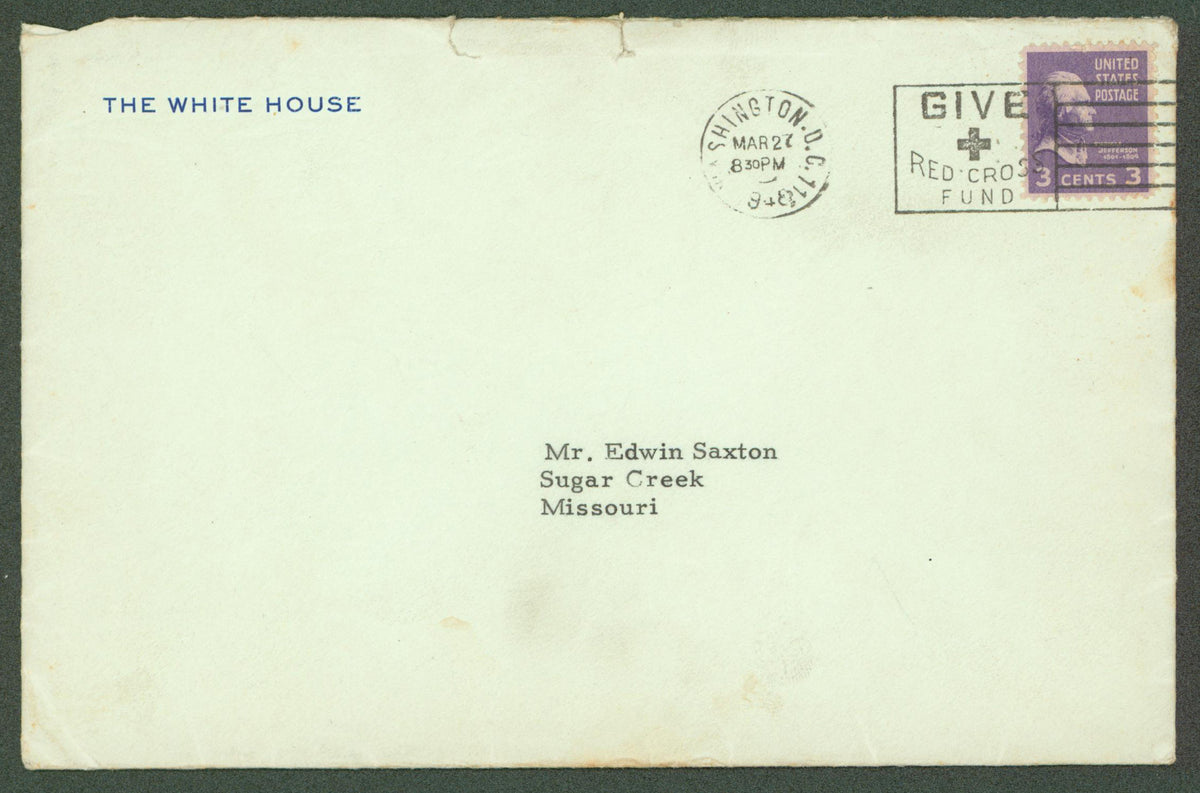 Harry Truman Signed 7x8.75 1948 Letter On White House Letterhead BAS #AB14370
