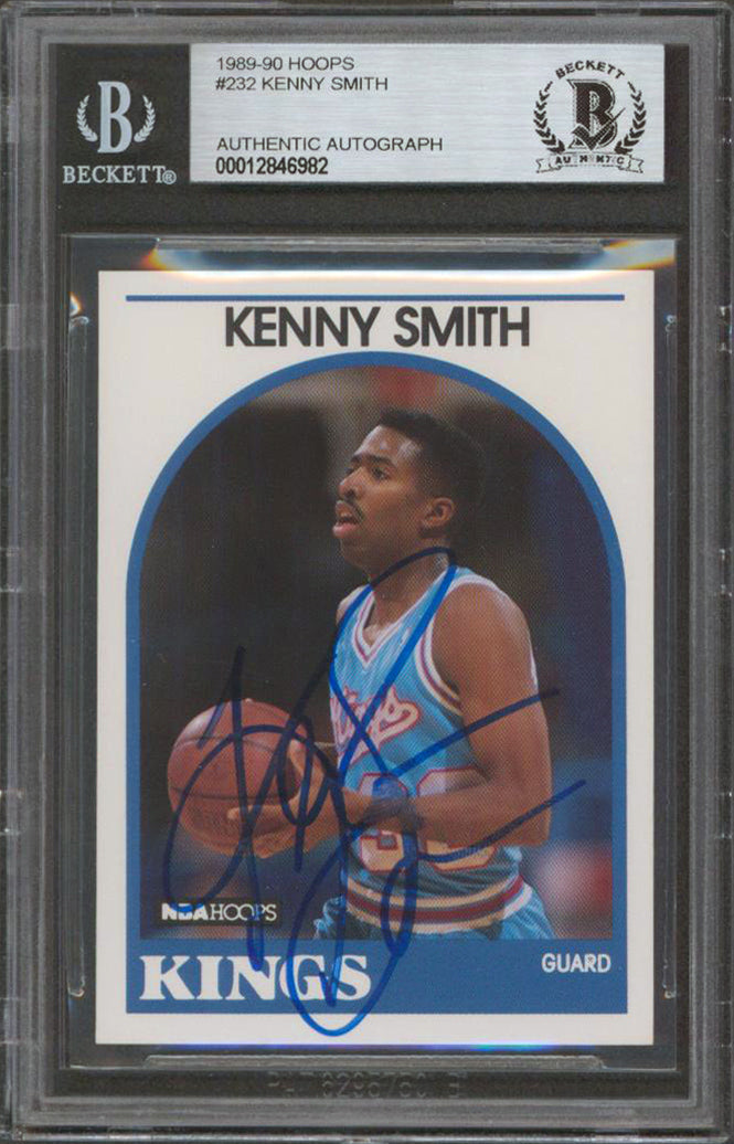 Kings Kenny Smith Authentic Signed 1989 Hoops #232 Card Autographed BAS Slabbed