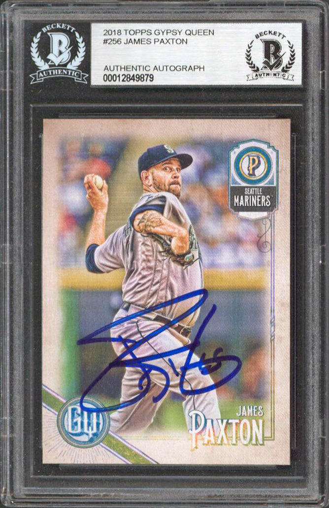 Mariners James Paxton Signed 2018 Topps Gypsy Queen #256 Card BAS Slabbed