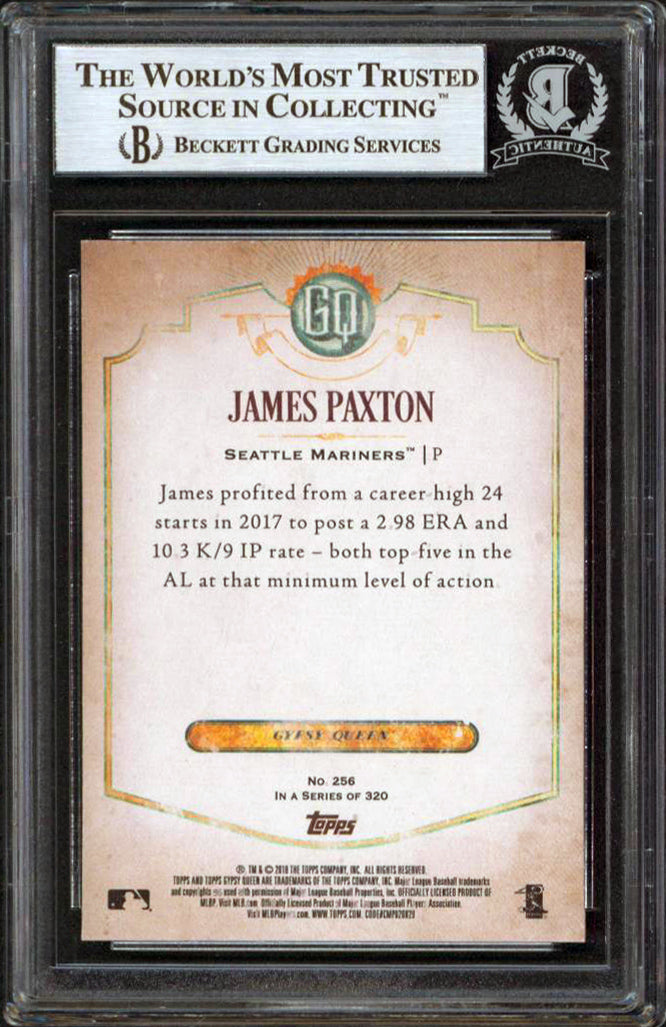 Mariners James Paxton Signed 2018 Topps Gypsy Queen #256 Card BAS Slabbed