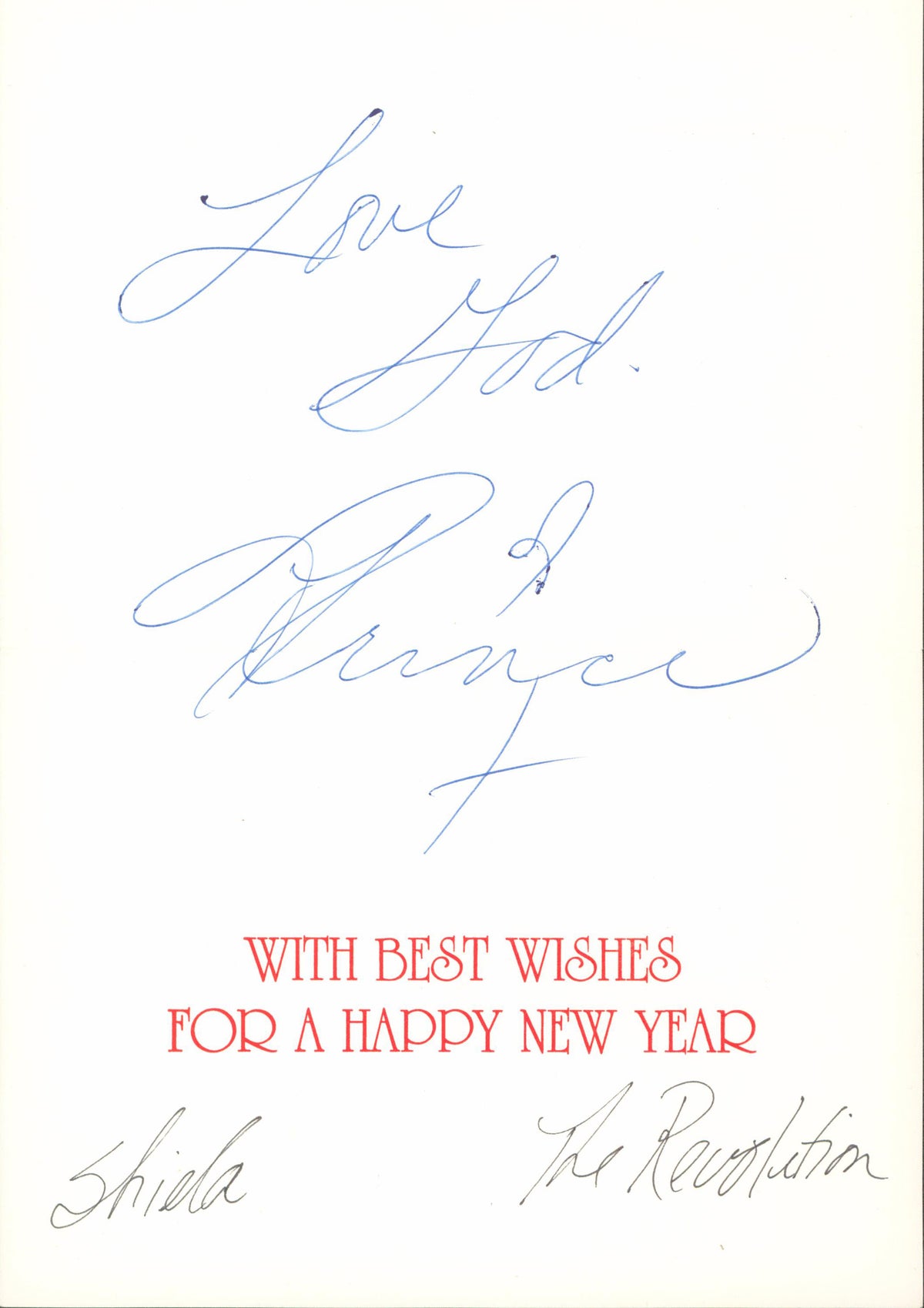 Prince Nelson & Sheila E "Love God" Signed 5x7 Greeting Card BAS #AB14557
