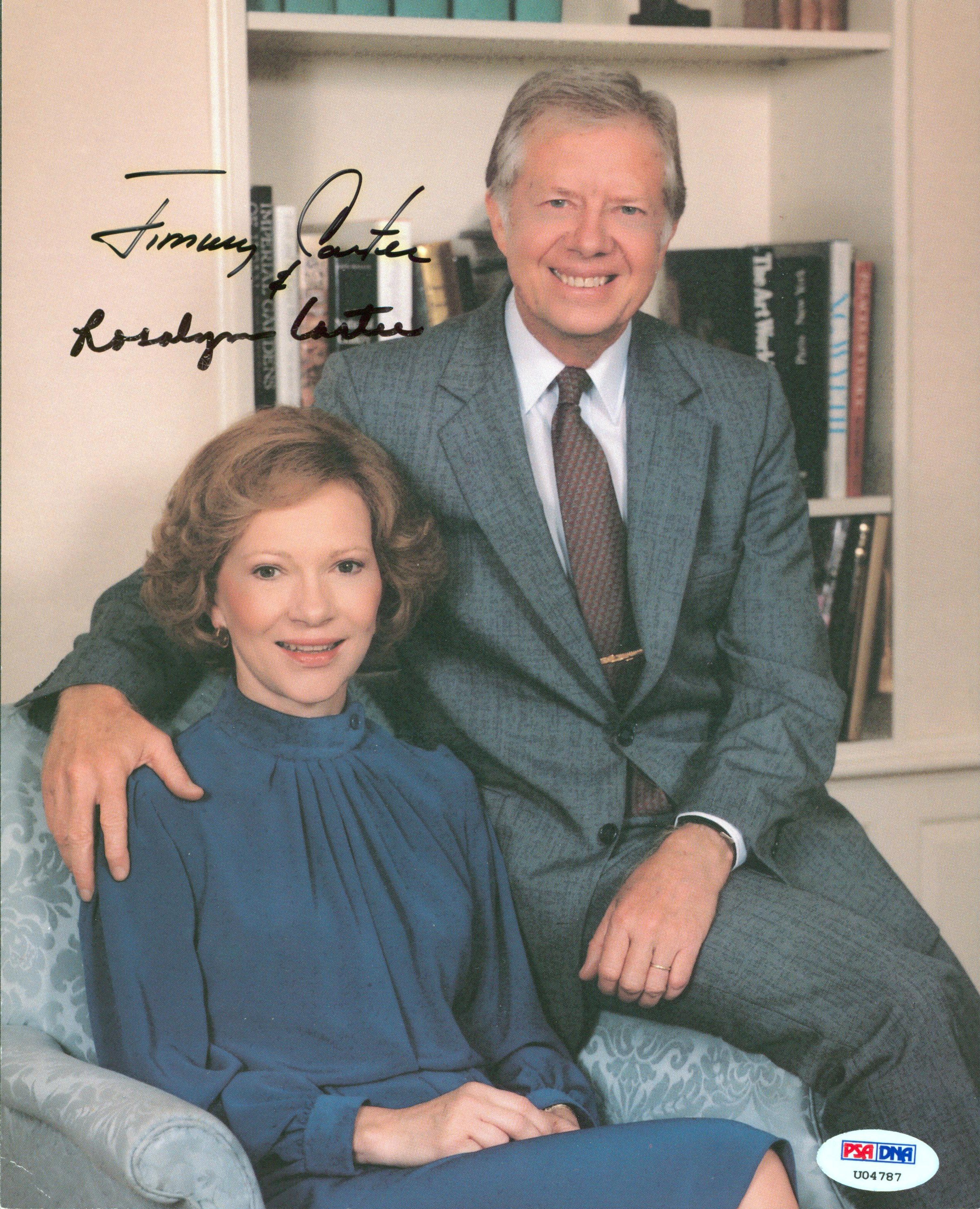 Jimmy Carter & Rosalynn Carter Authentic Signed 8x10 Photo PSA/DNA #U04787