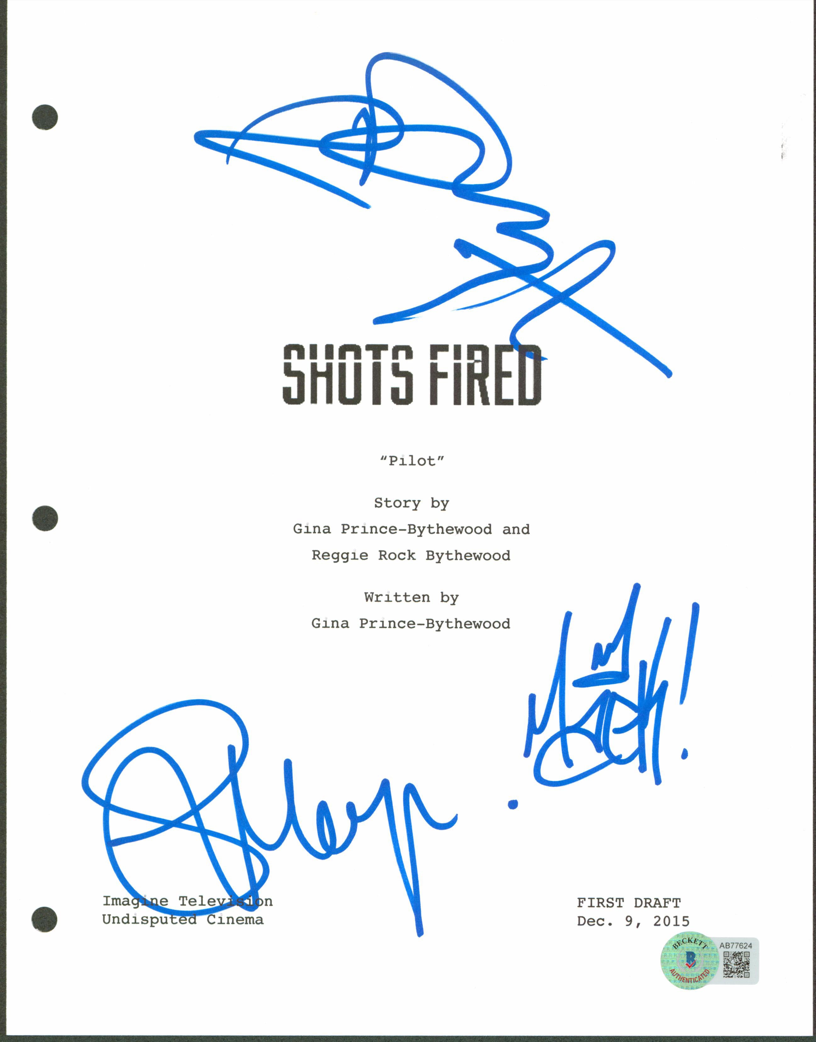 Shots Fired (3) Moyer, Dreyfuss & Mack Wilds Signed Script Cover BAS #AB77624
