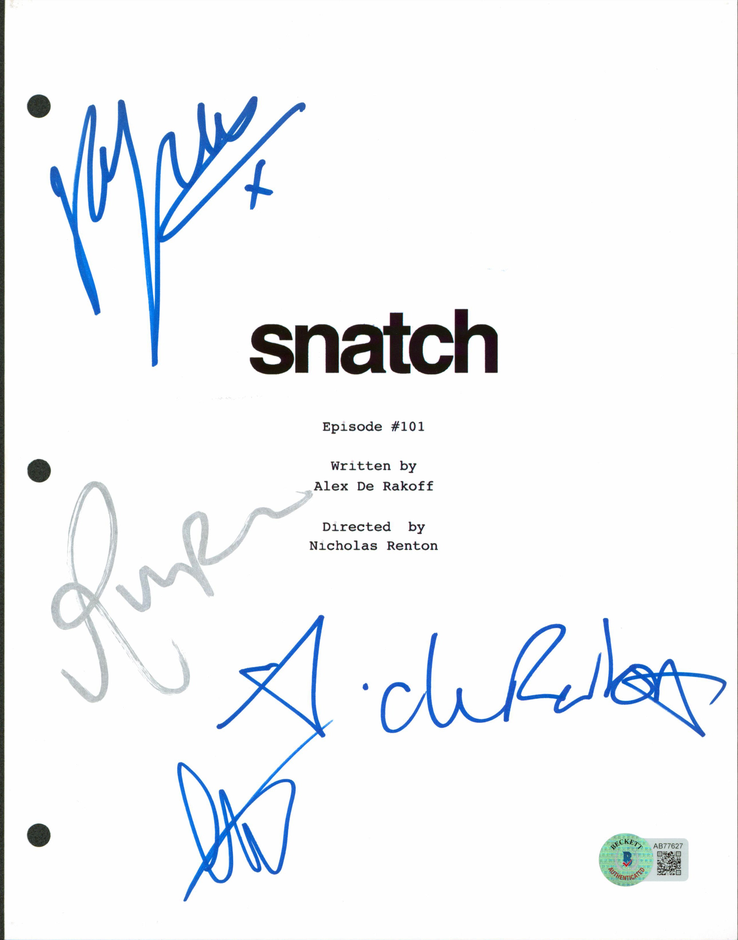 Snatch (4) Dynevor, Grint, Laviscount & Rakoff Signed Script Cover BAS #AB77627
