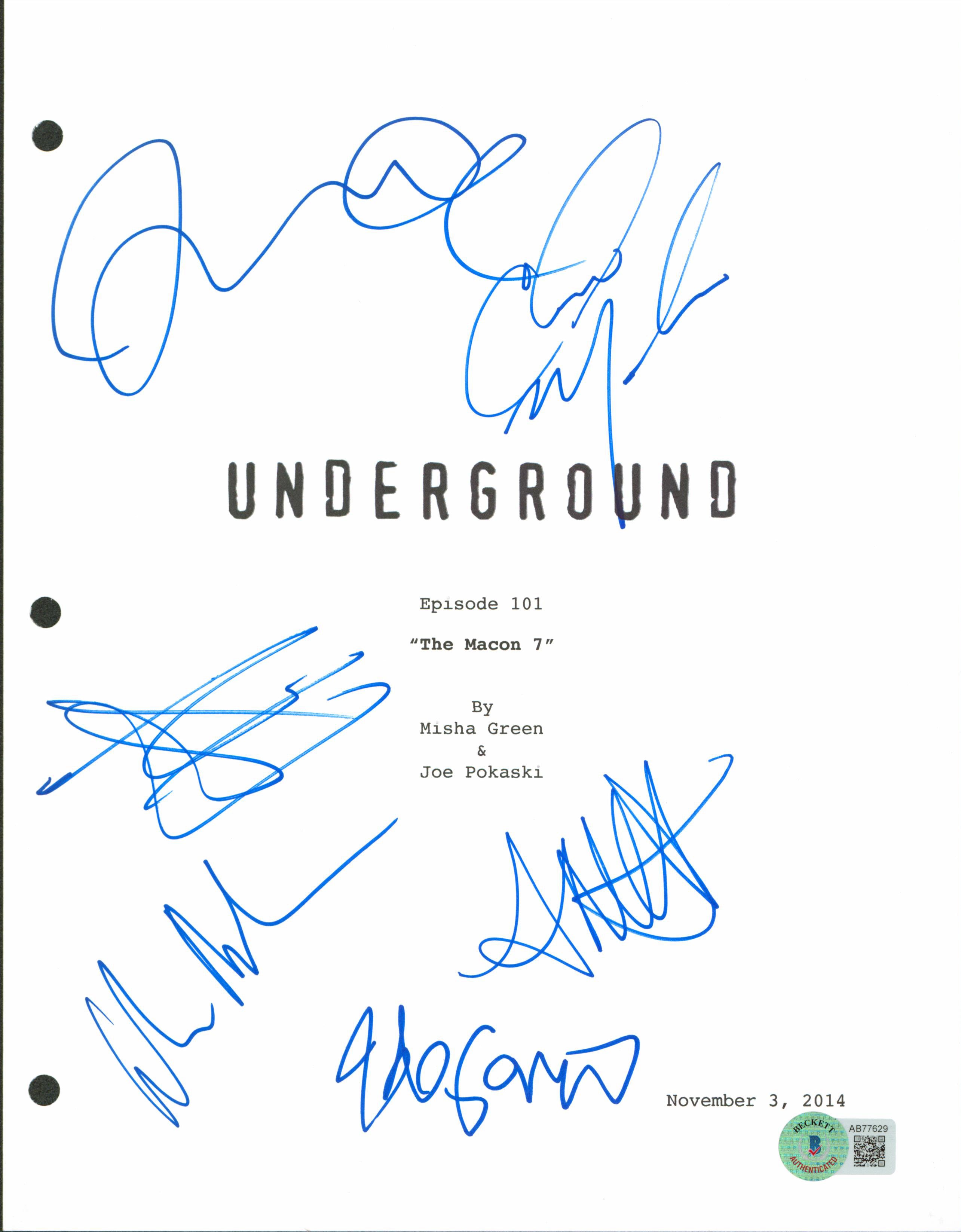 Underground (6) Hodge, De Gouw, Miller +3 Signed Script Cover BAS #AB77629