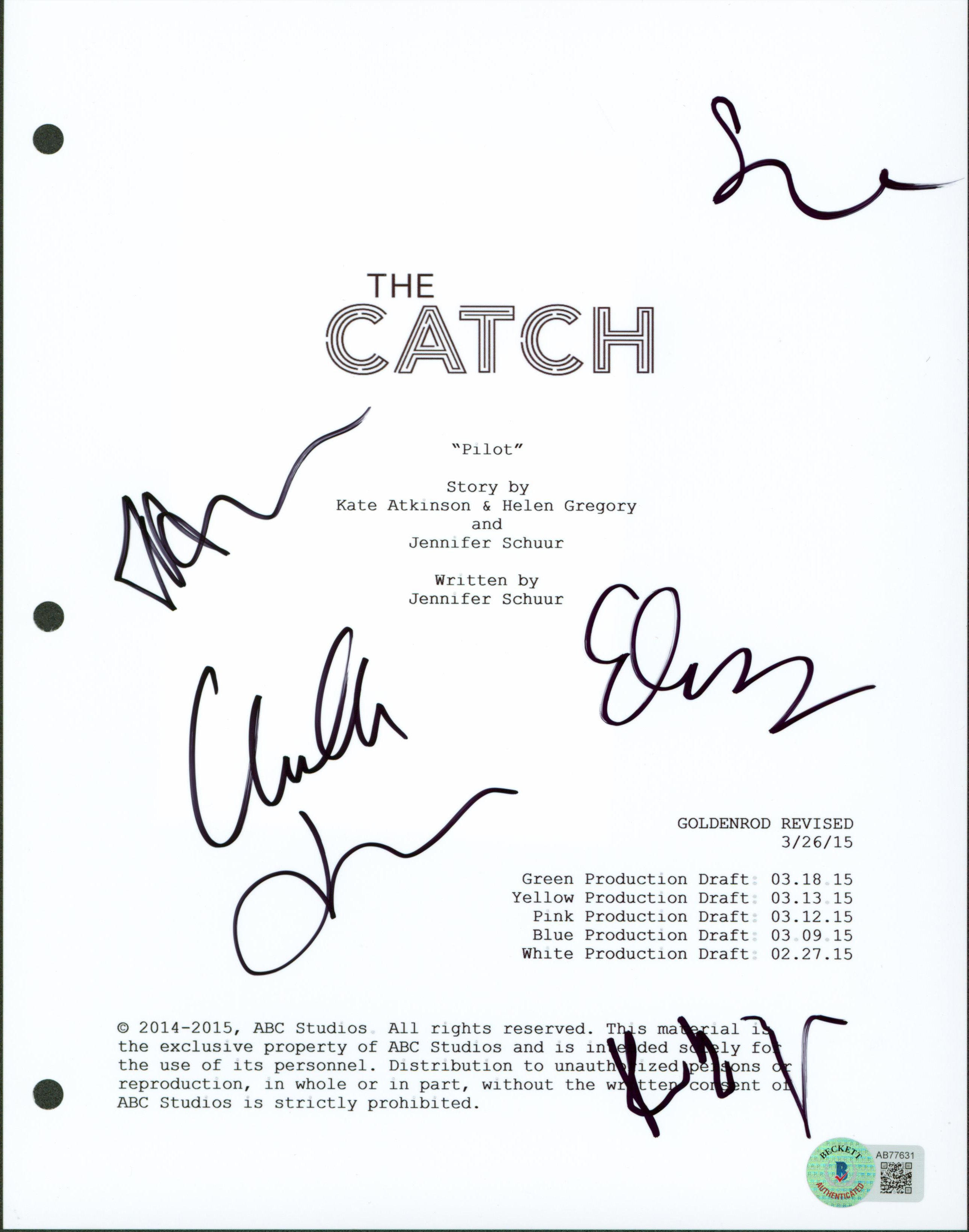 The Catch (5) Enos, Hayden, Yost, Walger +1 Signed Script Cover BAS #AB77631