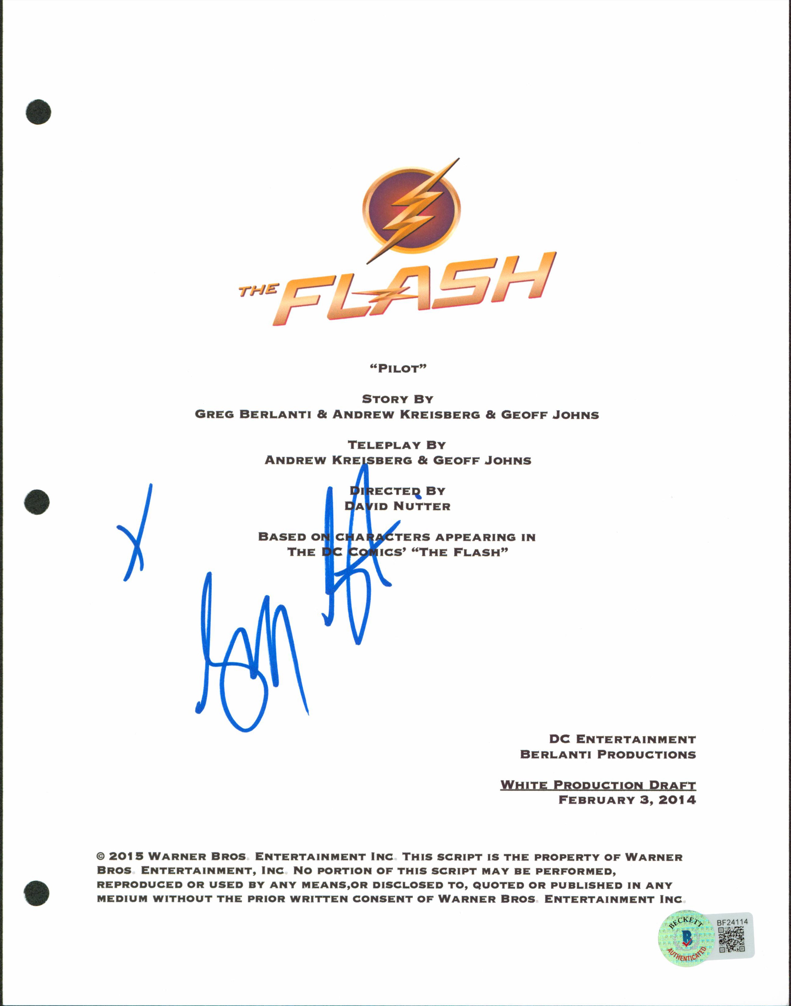 Greg Berlanti Authentic Signed 8.5x11 The Flash Script Cover BAS #BF24114
