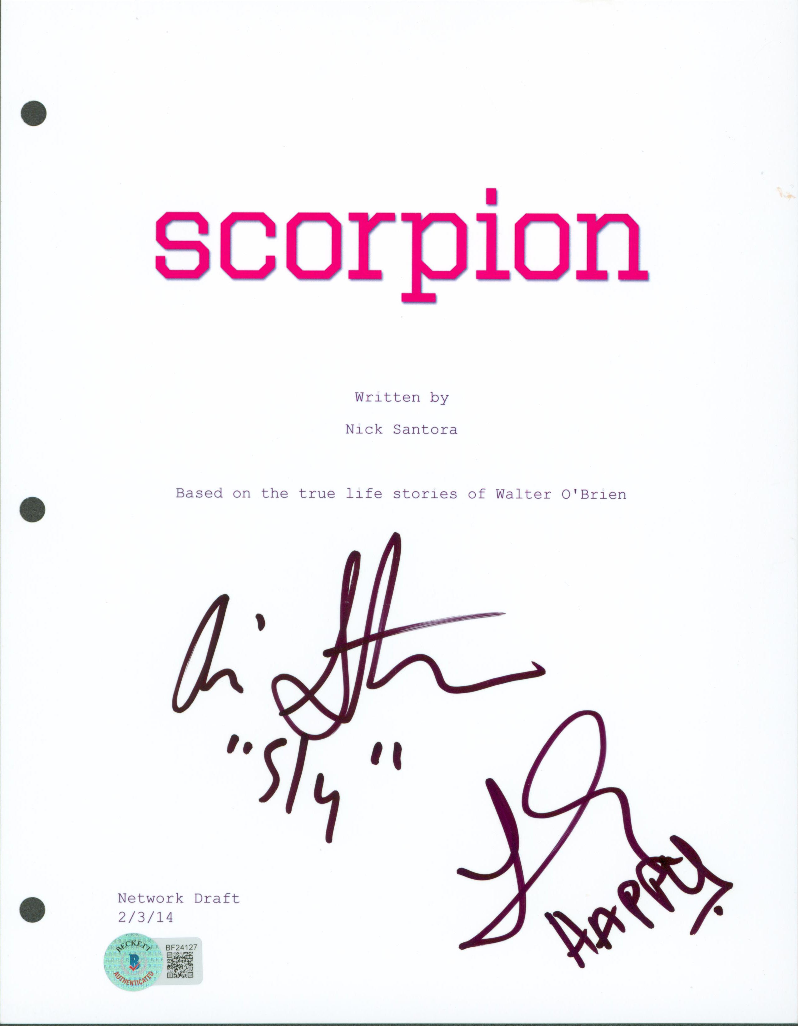 Ari Stidham & Jadyn Wong "Sly & Happy" Signed Scorpion Script Cover BAS #BF24127
