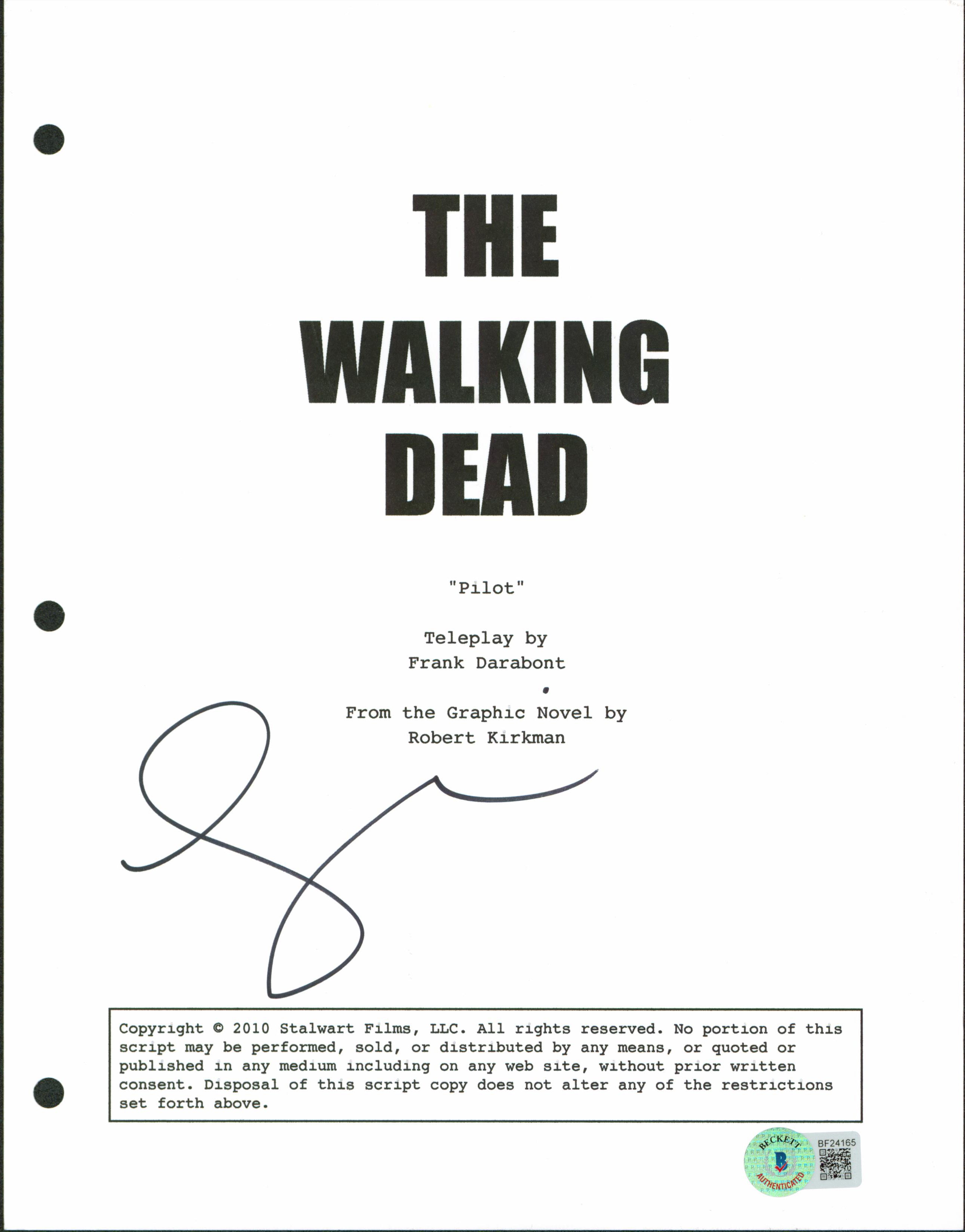 Sarah Wayne Callies Signed 8.5x11 The Walking Dead Script Cover BAS #BF24165