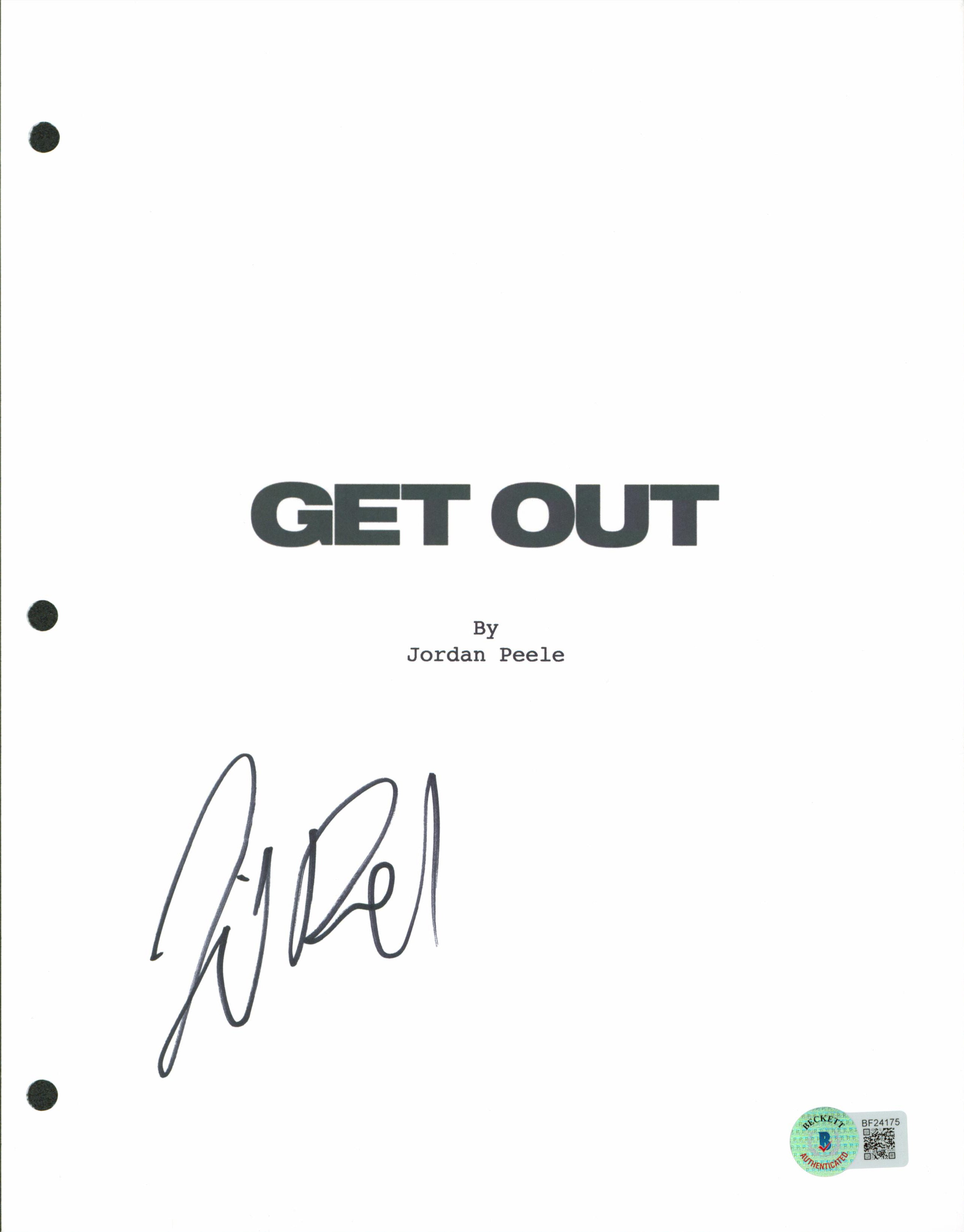 Lil Rel Howery Get Out Authentic Signed 8.5x11 Get Out Script Cover BAS #BF24175