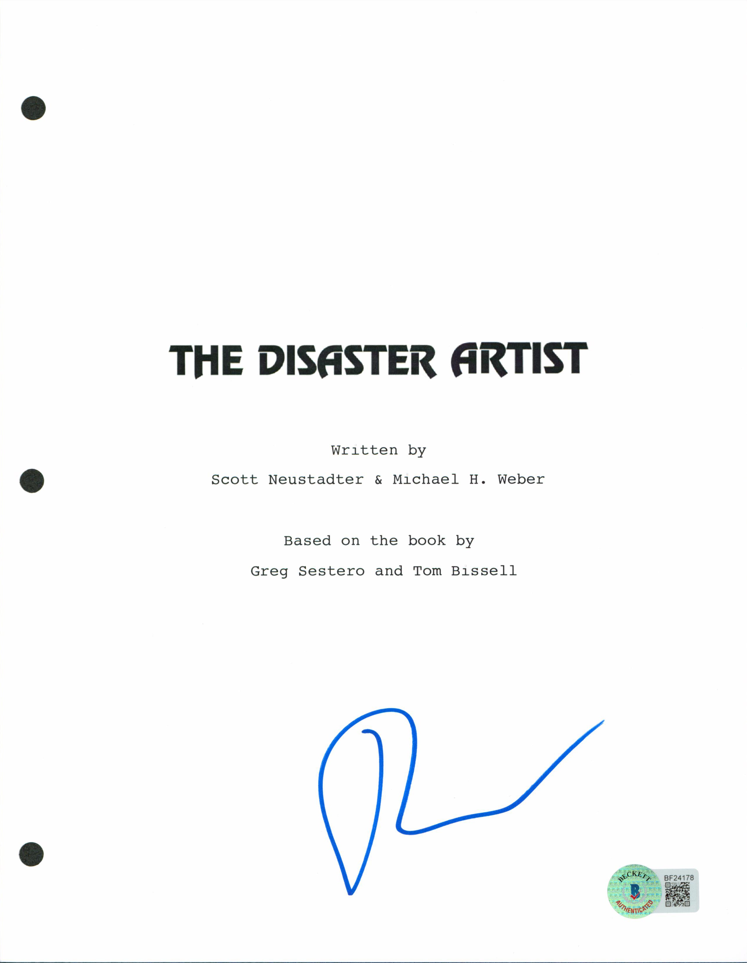 Tommy Wiseau Authentic Signed The Disaster Artist Script Cover BAS #BF24178