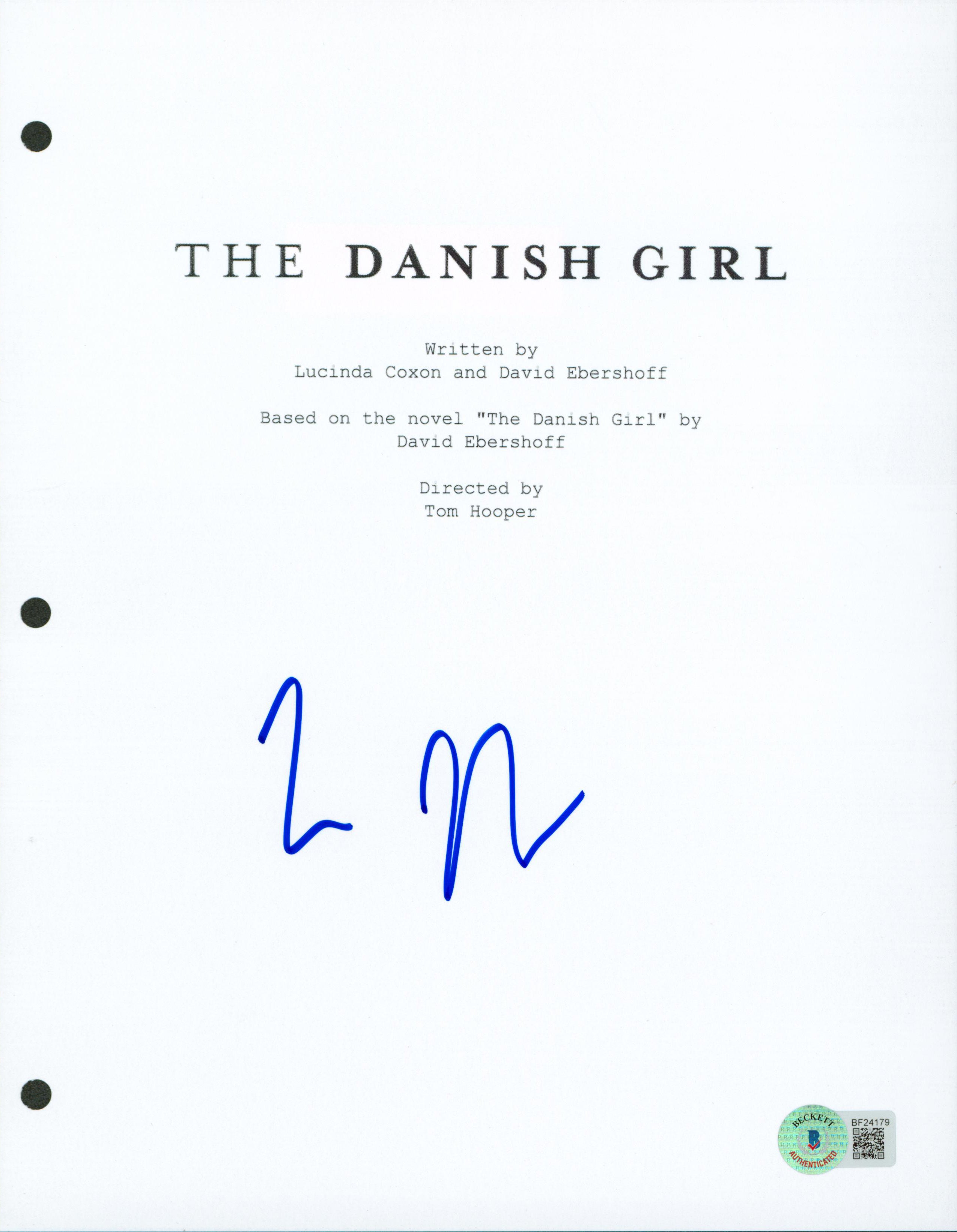 Tom Hooper Authentic Signed 8.5x11 The Danish Girl Script Cover BAS #BF24179