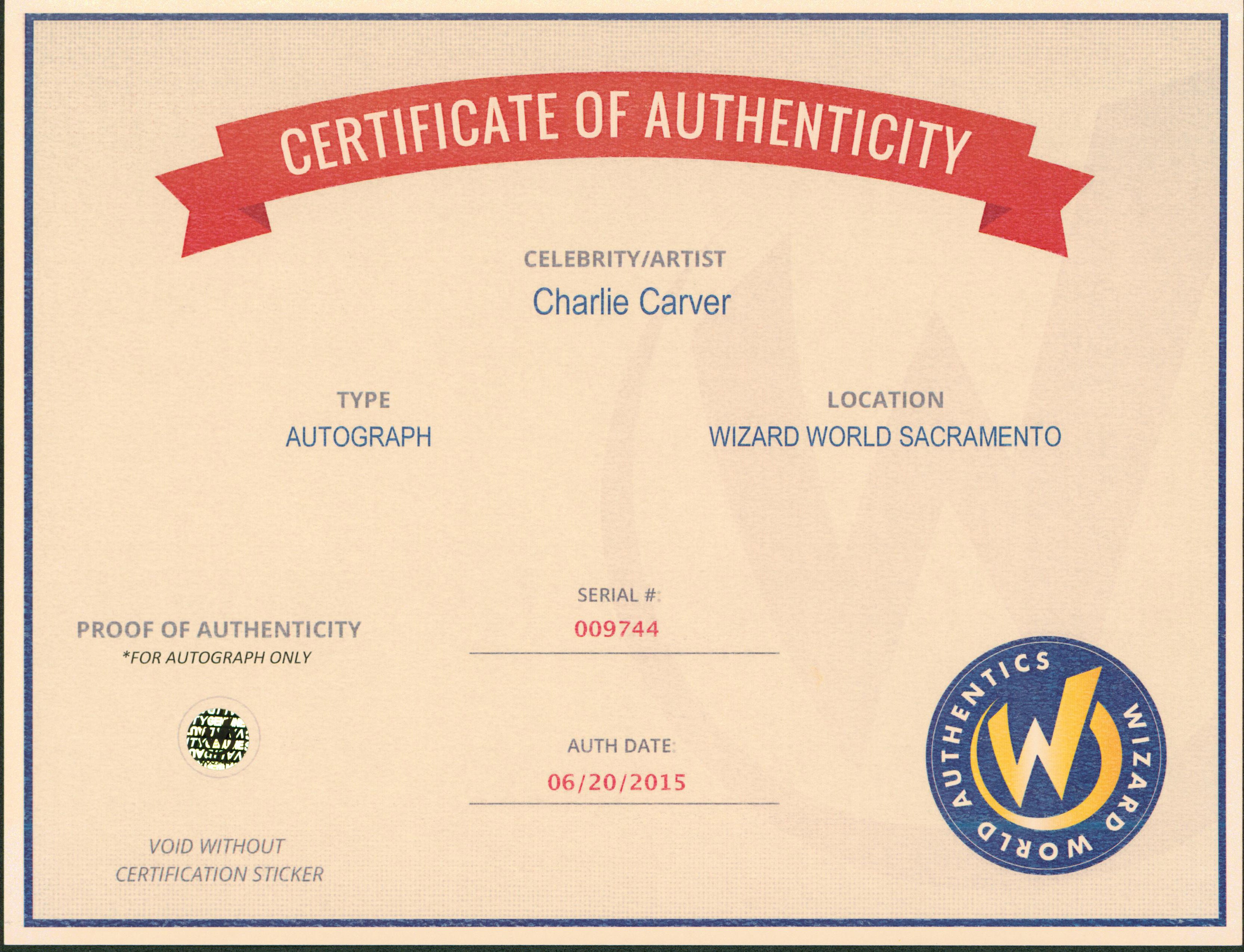 Charlie Carver Teen Wolf Authentic Signed 8x10 Photo Wizard World #009744