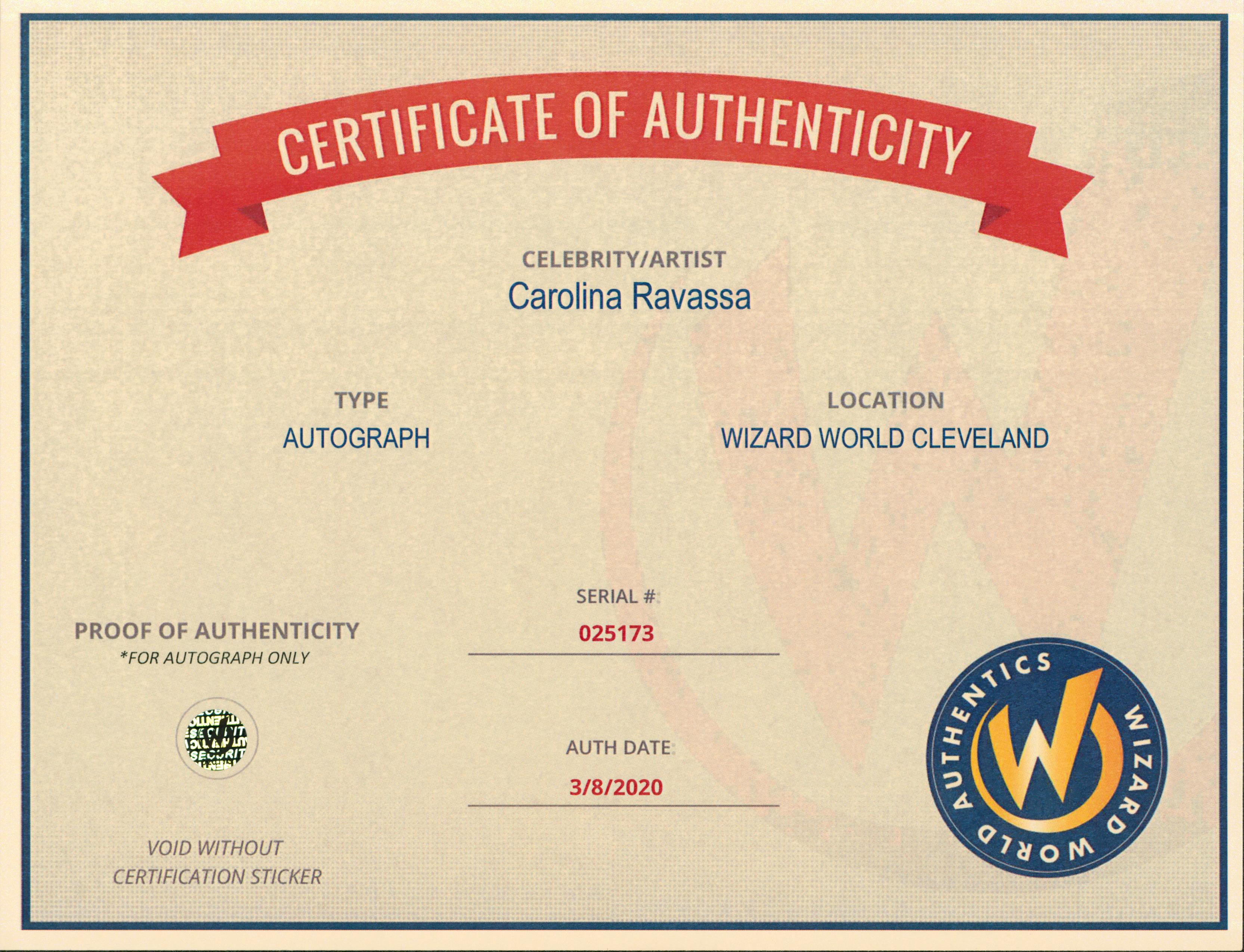 Carolina Ravassa Overwatch Authentic Signed 8x10 Photo Autographed Wizard World