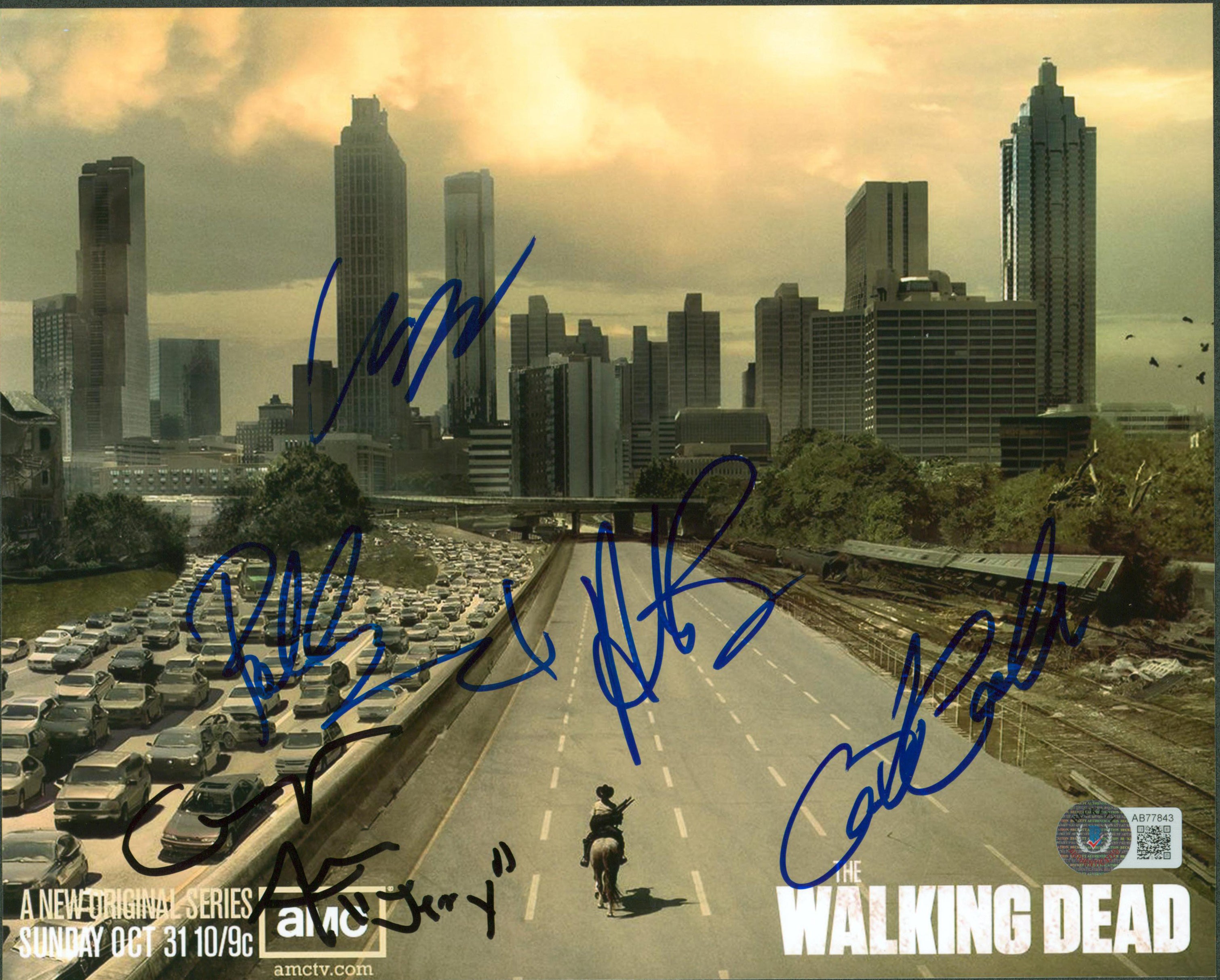 Walking Dead (5) Riggs, Payne, Amelio, Gimple & McIntosh Signed 8x10 Photo BAS