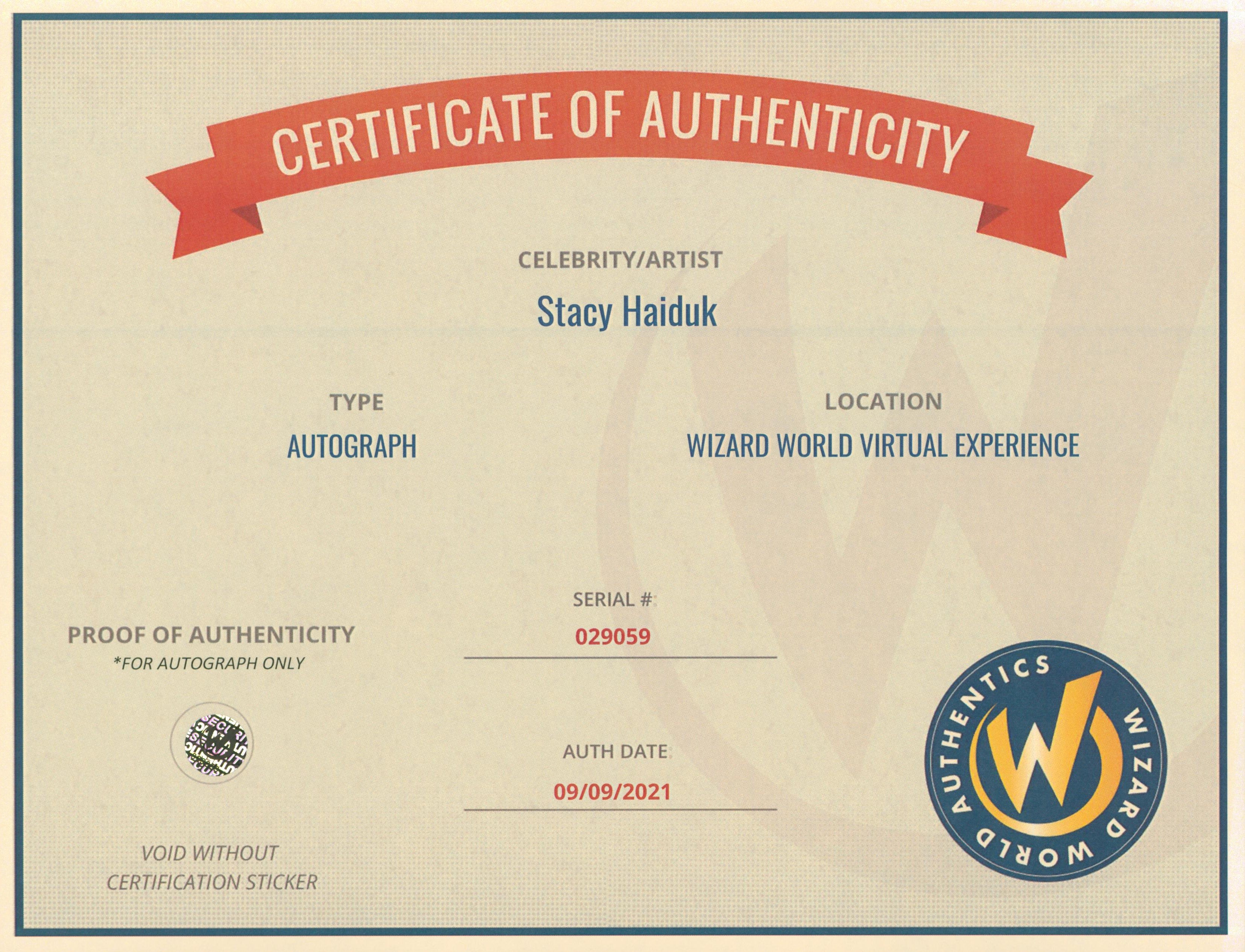 Stacy Haiduk Superboy Authentic Signed 8x10 Photo Wizard World 2