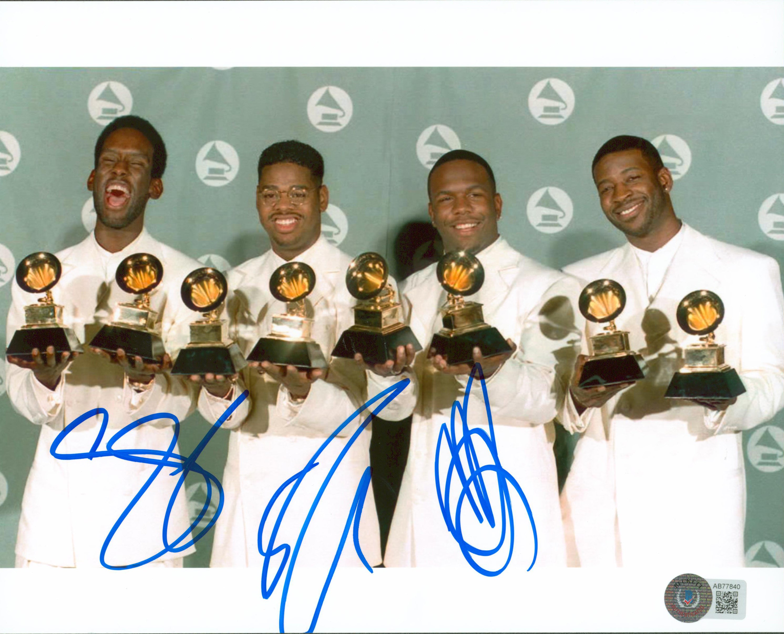 Boyz II Men (3) Nathan, Wanya & Shawn Authentic Signed 8x10 Photo BAS #AB77840