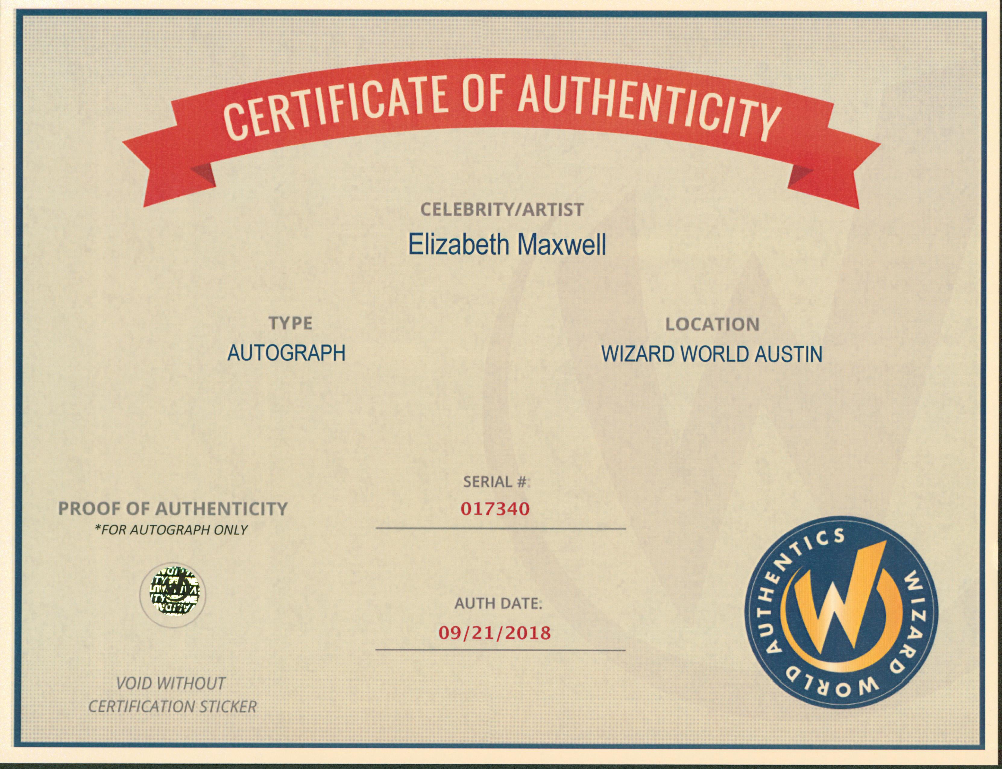 Elizabeth Maxwell My Hero Academia Signed 8x10 Photo Wizard World #017340
