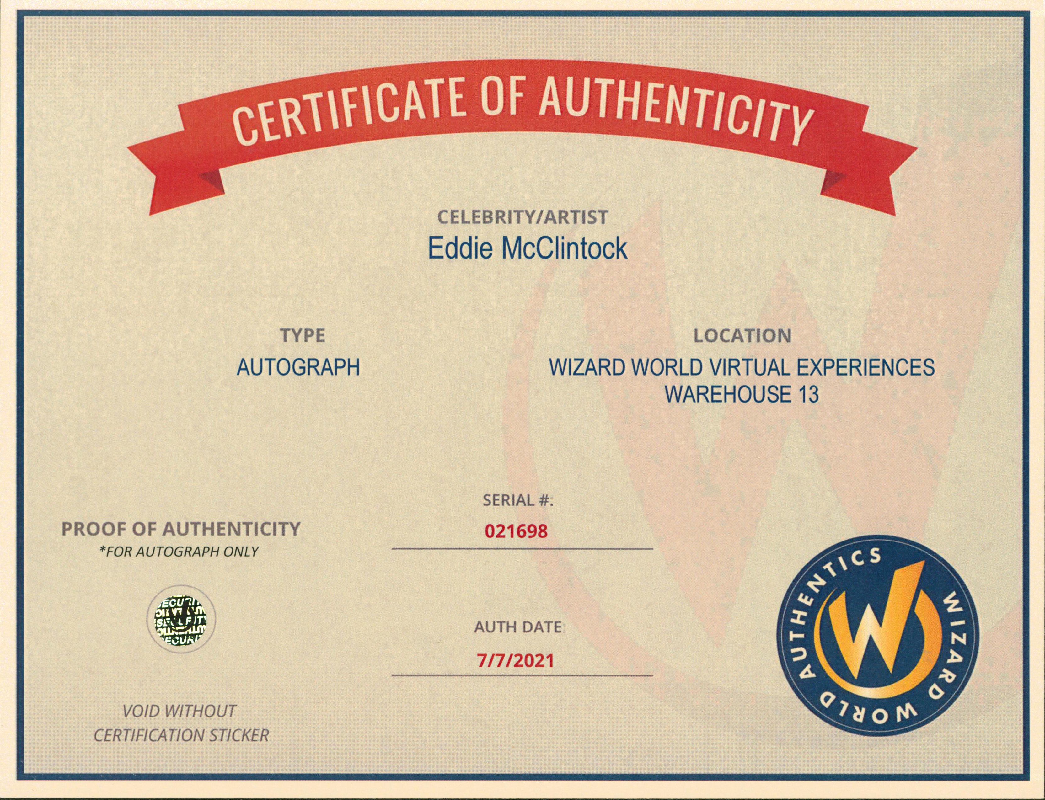 Eddie McClintock Warehouse 13 "Pete Whiz" Signed 8x10 Photo Wizard World 2