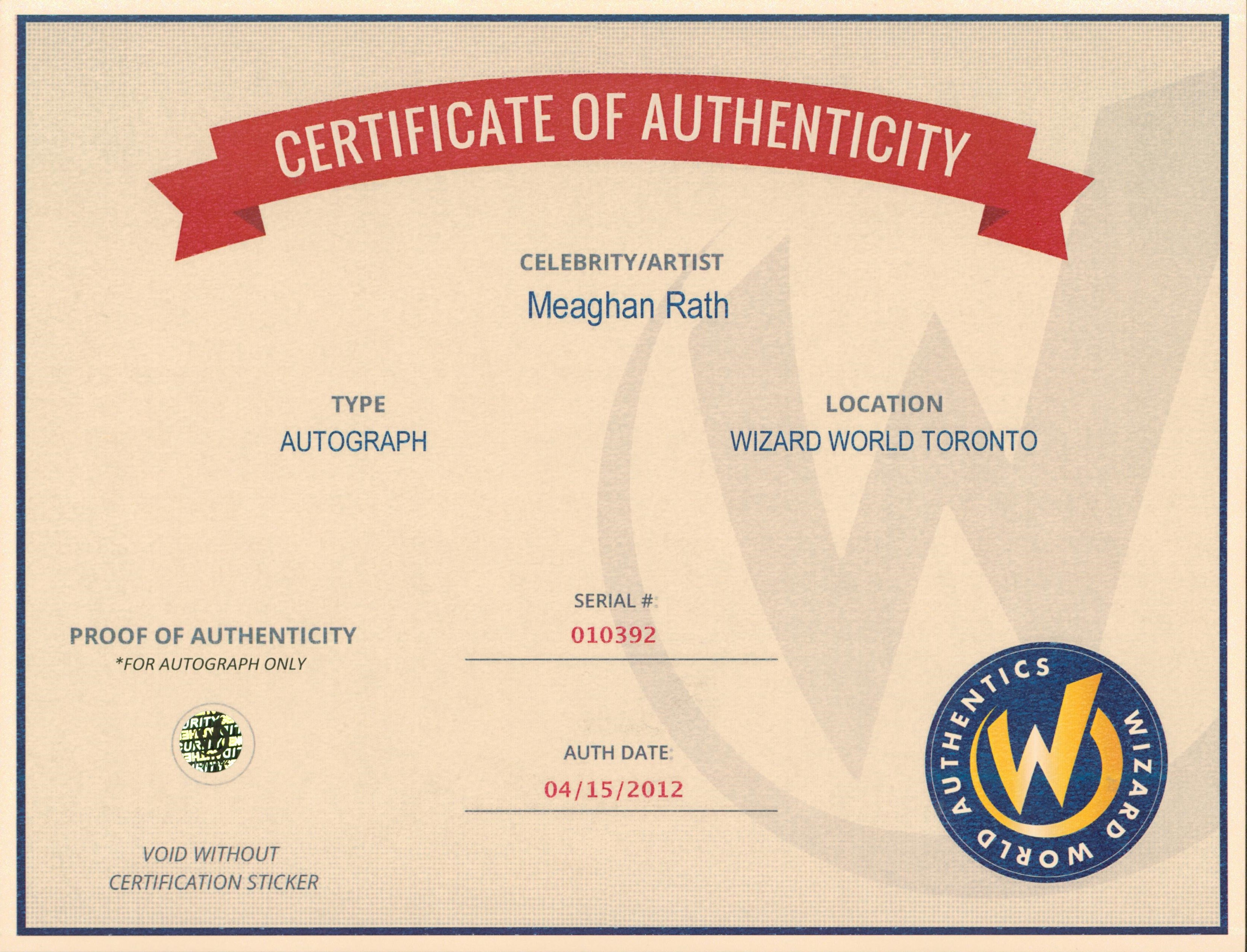 Meaghan Rath Being Human Authentic Signed 8x10 Photo Wizard World 7