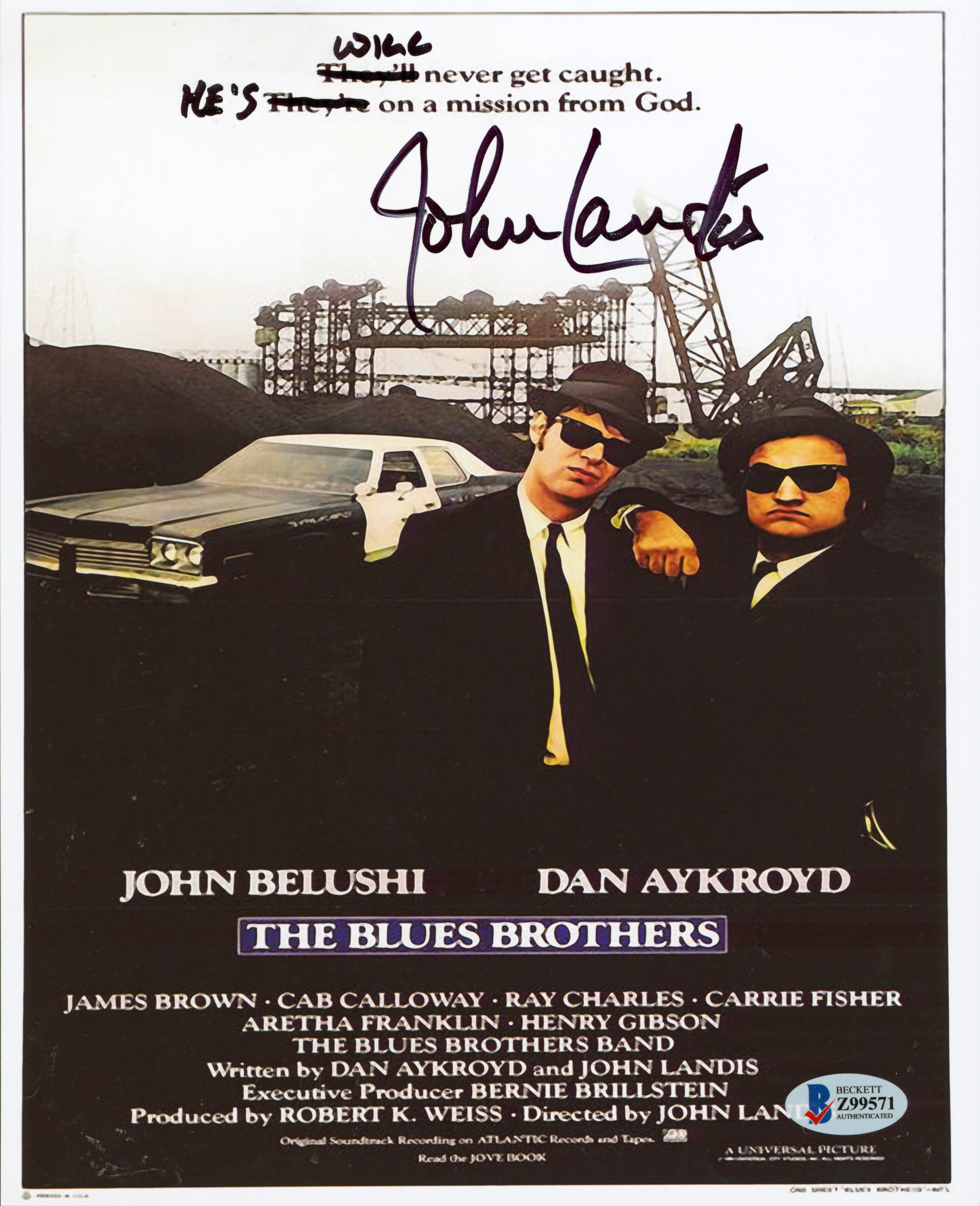 John Landis The Blues Brothers Authentic Signed 8x10 Photo BAS #Z99571