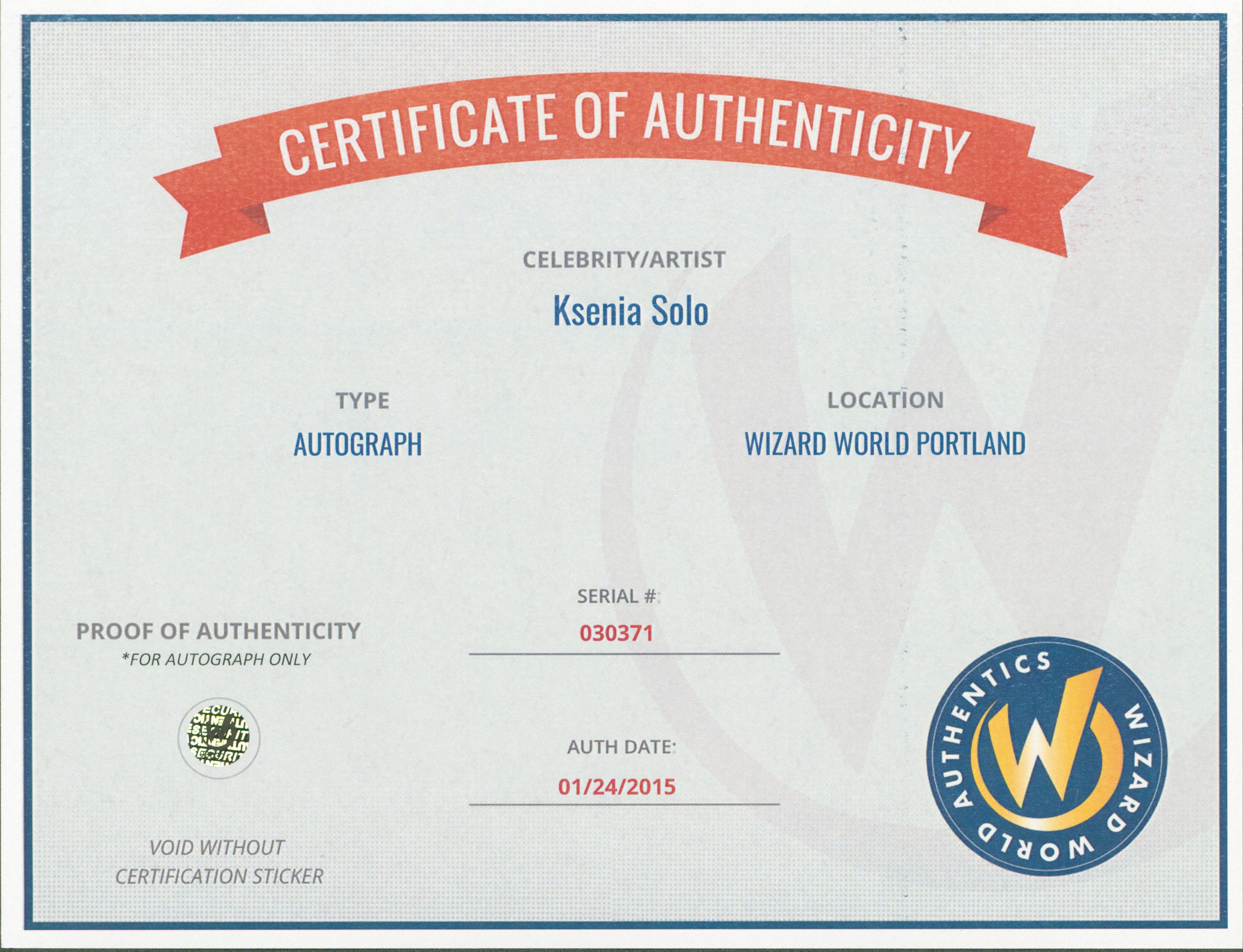 Ksenia Solo Lost Girl Authentic Signed 8x10 Photo Autographed Wizard World 3