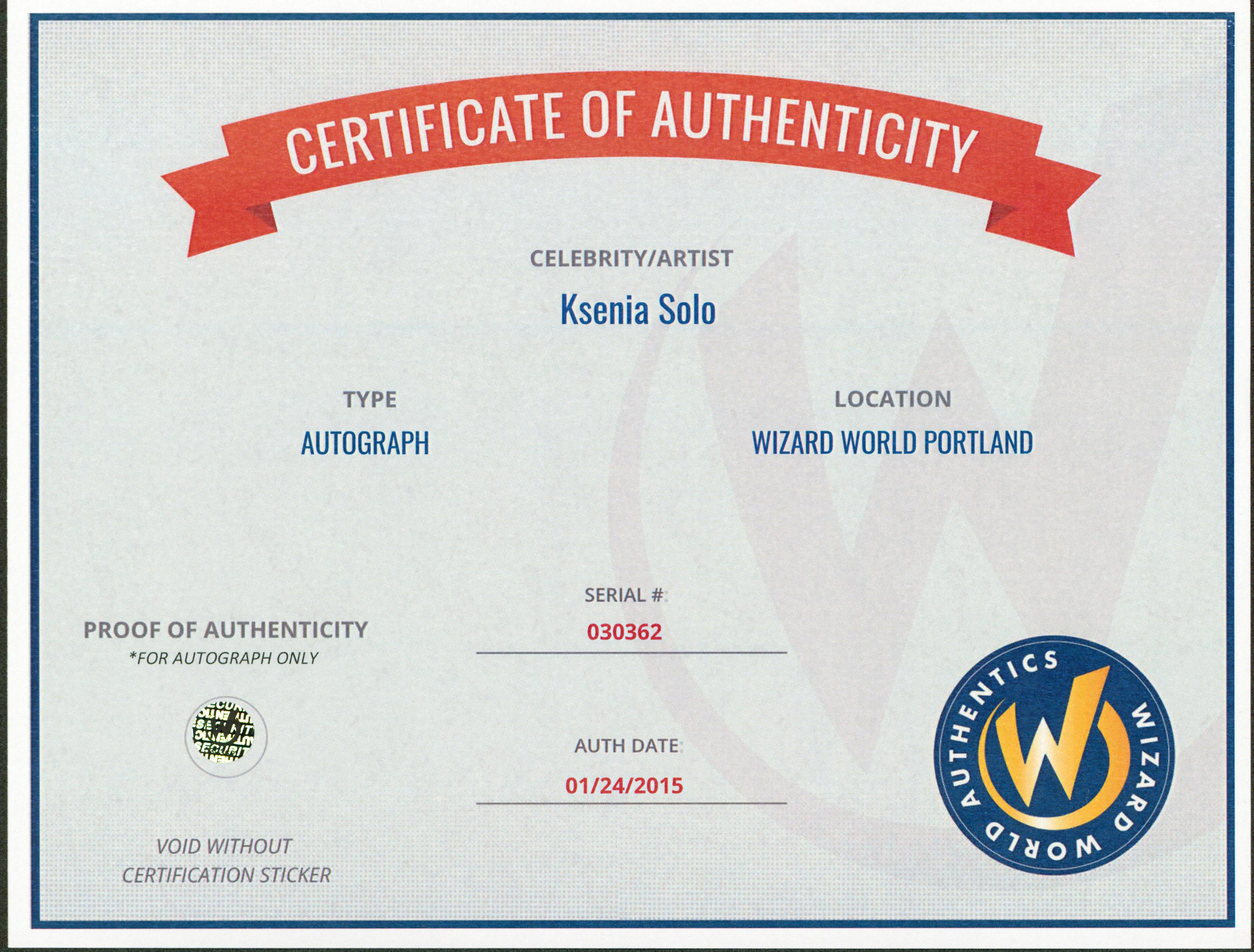 Ksenia Solo Lost Girl Authentic Signed 8x10 Photo Autographed Wizard World 2