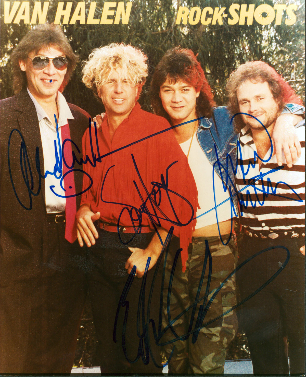 Van Halen (4) Eddie, Alex, Anthony & Hagar Signed 8x10 Photo JSA #XX79689