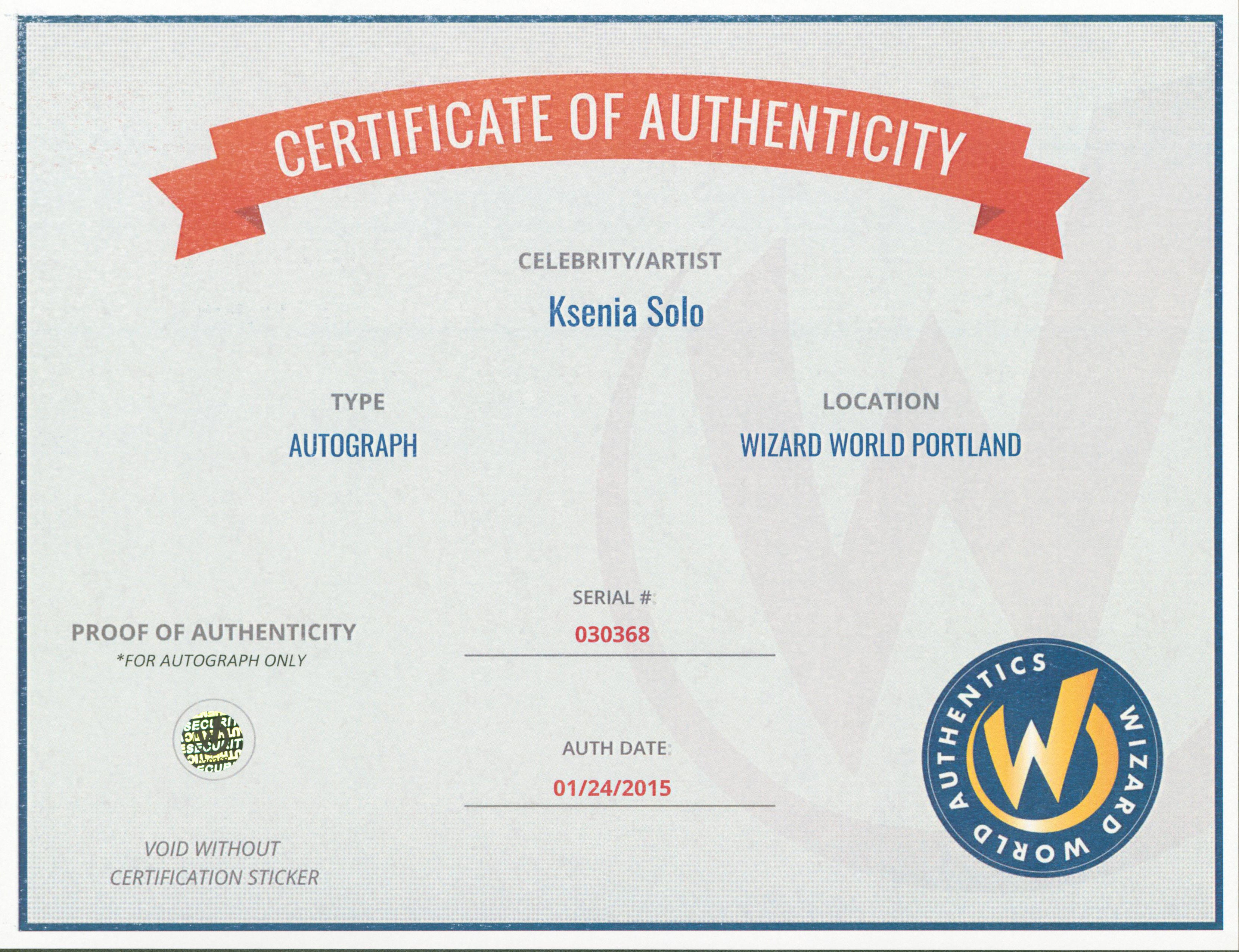 Ksenia Solo Lost Girl Authentic Signed 8x10 Photo Autographed Wizard World 1