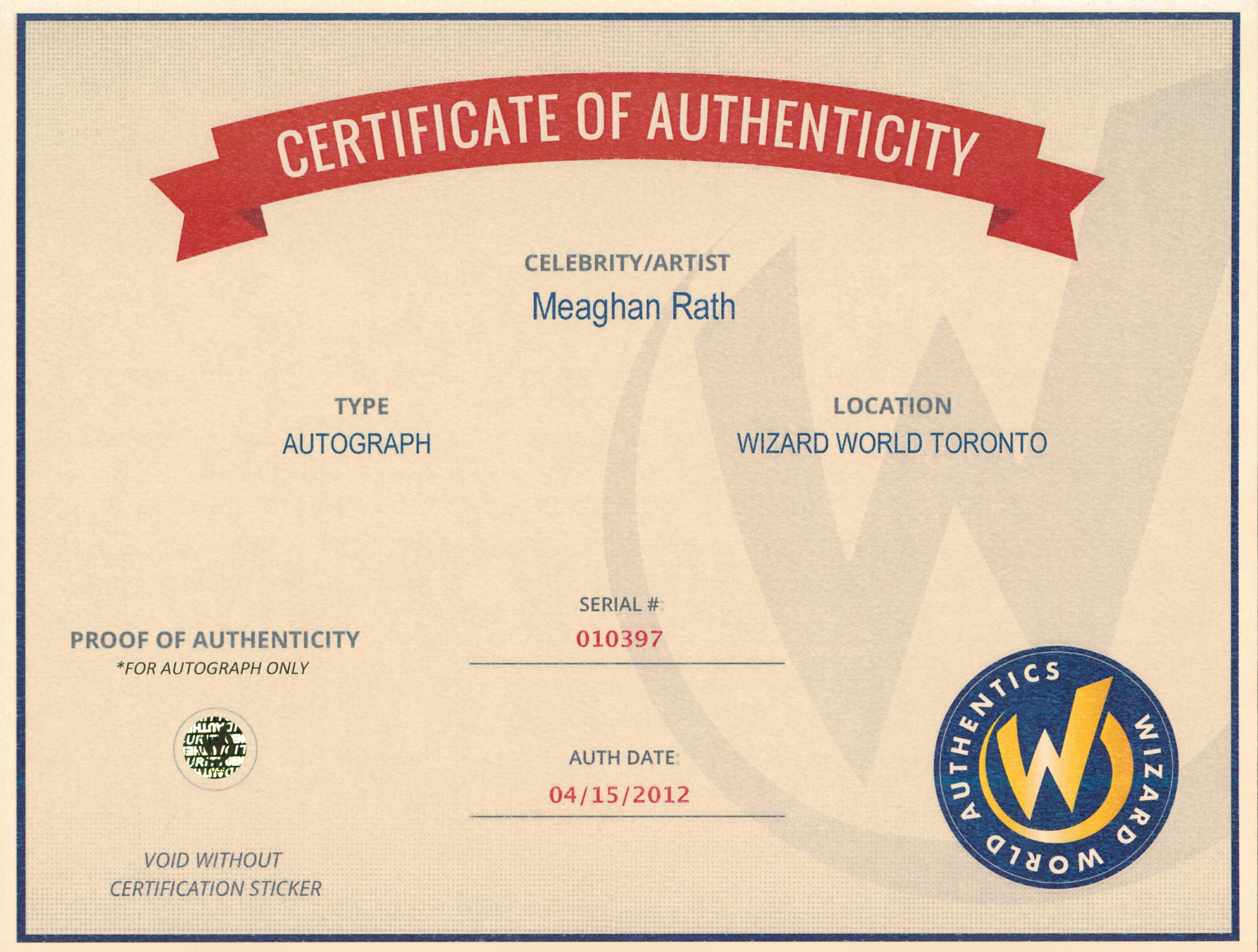 Meaghan Rath Being Human Authentic Signed 8x10 Photo Wizard World 4