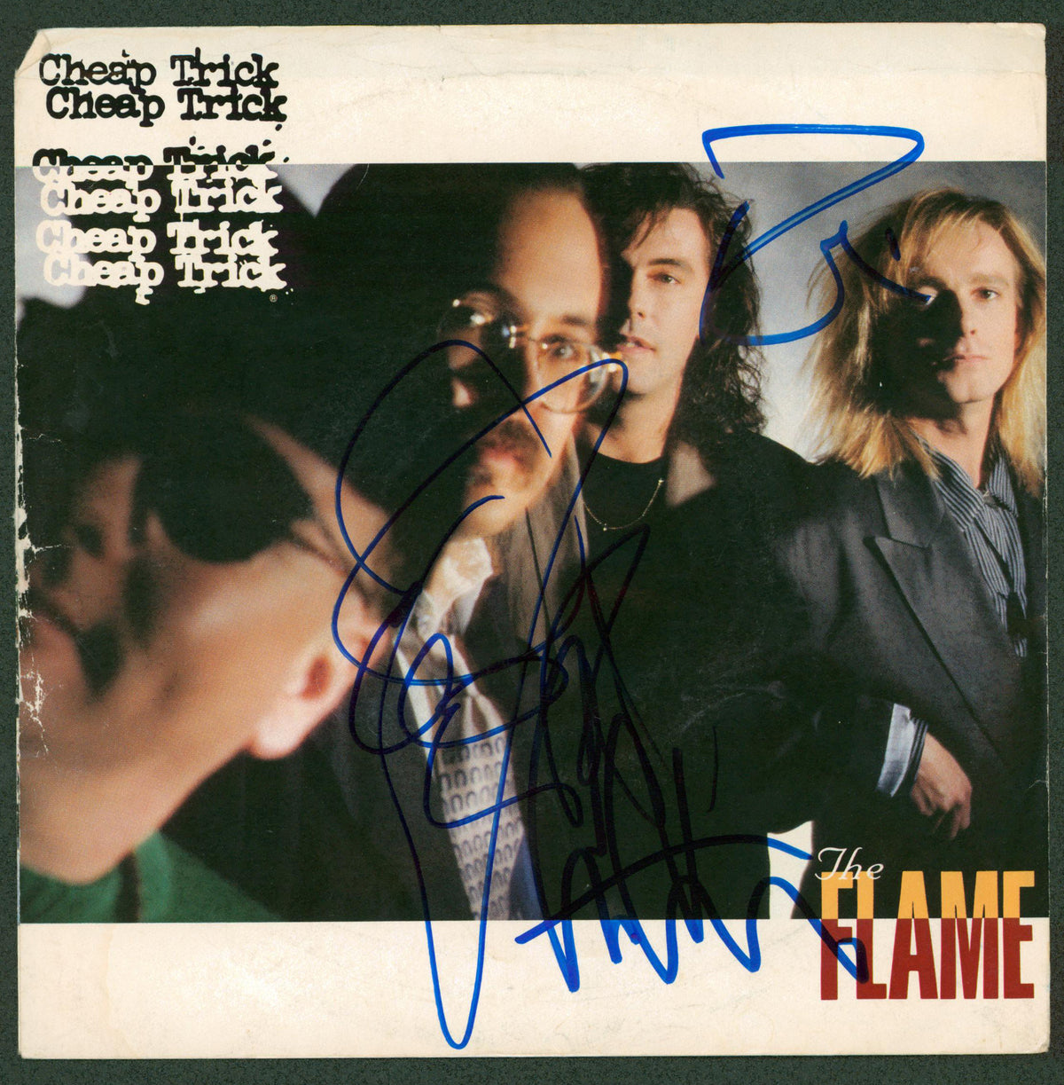 Cheap Trick Zander, Nielsen & Petersson Signed 45 RPM Album Cover BAS #AB77828