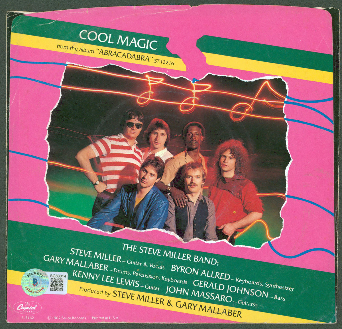 Steve Miller Authentic Signed Cool Magic 45 RPM Album Cover BAS #BG83014