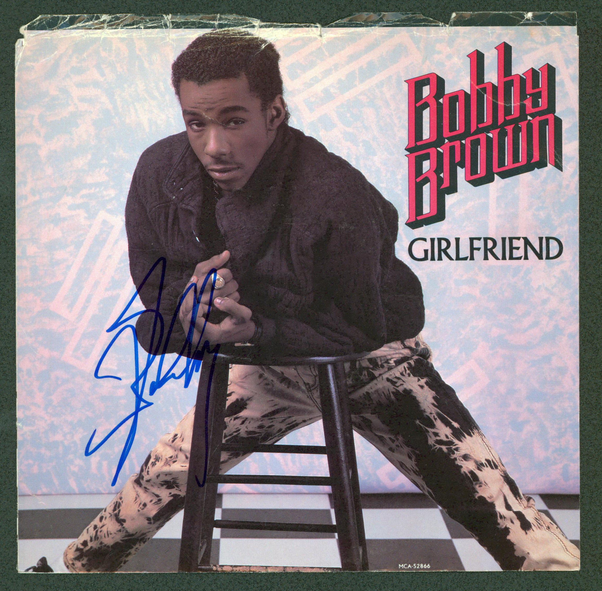 Bobby Brown Authentic Signed Girlfriend 45 RPM Album Cover BAS #BG83007
