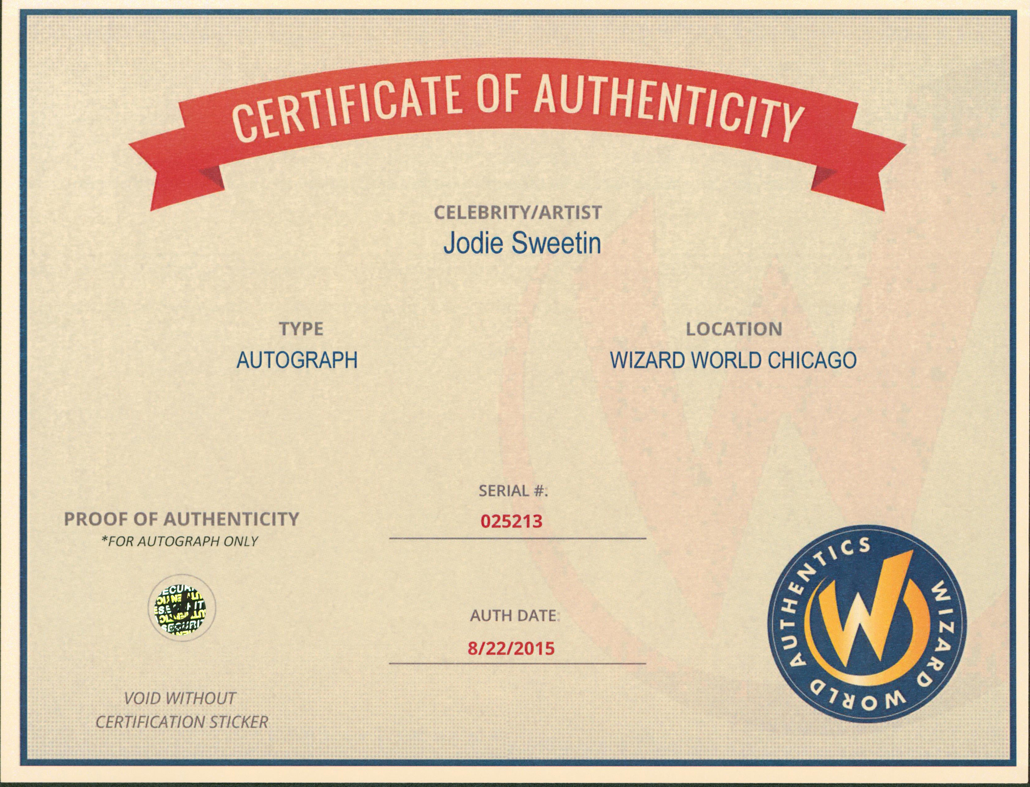 Jodie Sweetin Full House Authentic Signed 8x10 Photo Autographed Wizard World 3