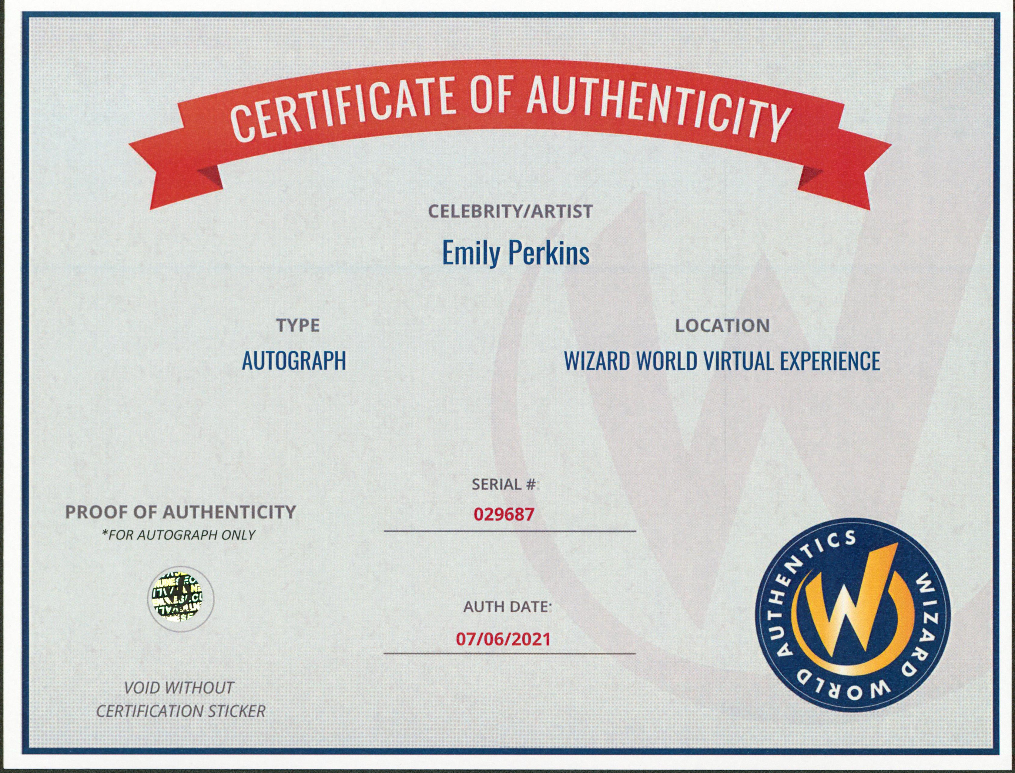 Emily Perkins It Authentic Signed 8x10 Photo Autographed Wizard World