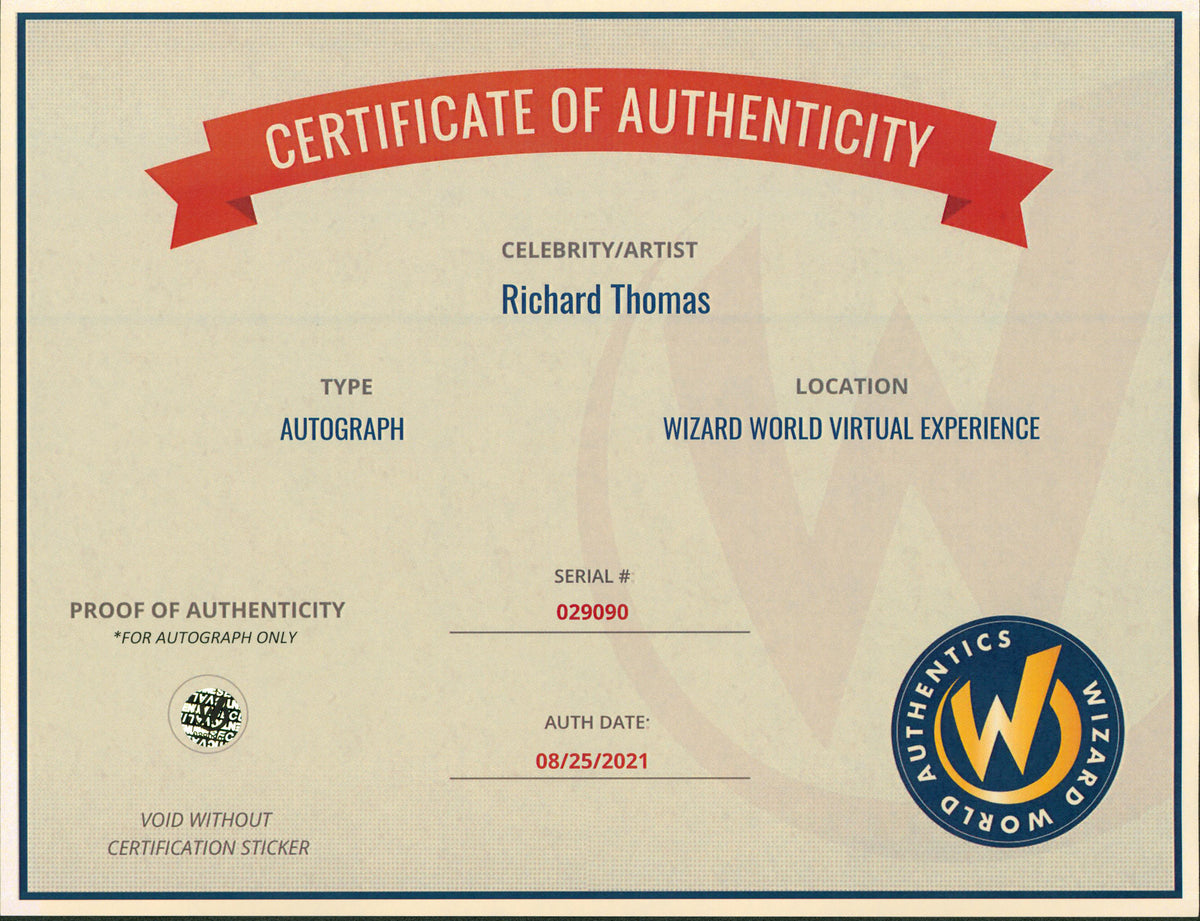 Richard Thomas The Waltons Authentic Signed 8x10 Photo Wizard World 2