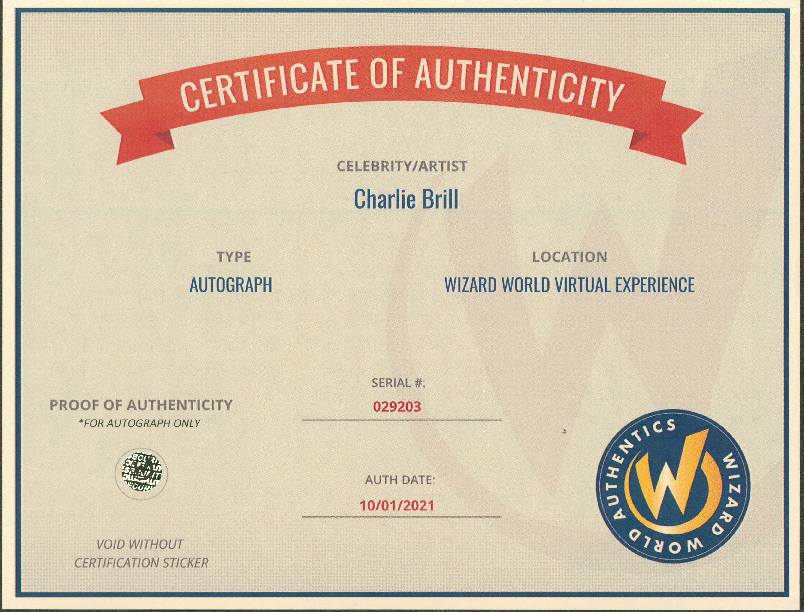 Charlie Brill Star Trek Original Series Signed 8x10 Photo Wizard World #029203